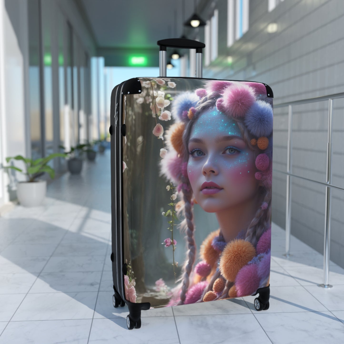 Whimsical Floral Suitcase - Stylish Travel Gear for Adventurers