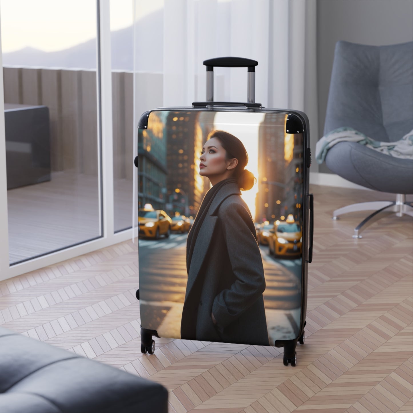 Stylish Cityscape Suitcase for Travel Enthusiasts