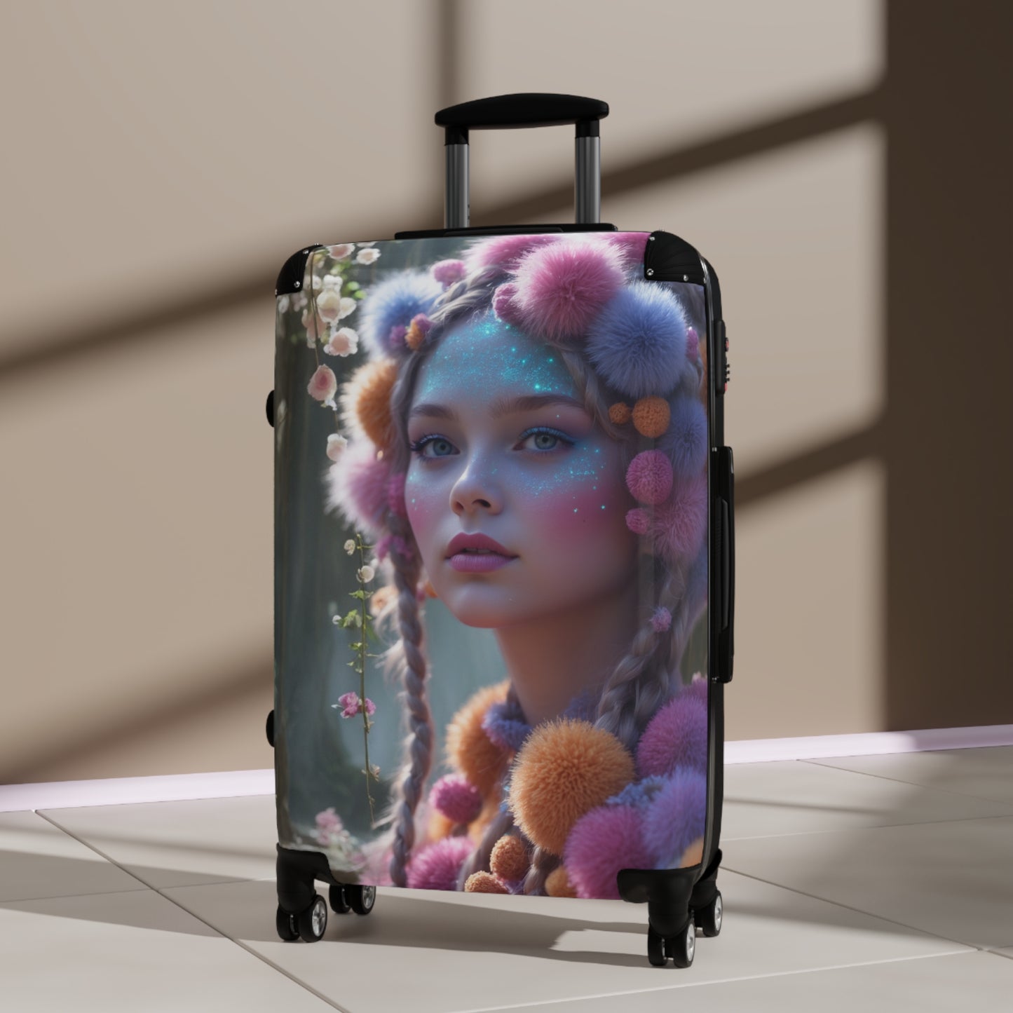 Whimsical Floral Suitcase - Stylish Travel Gear for Adventurers
