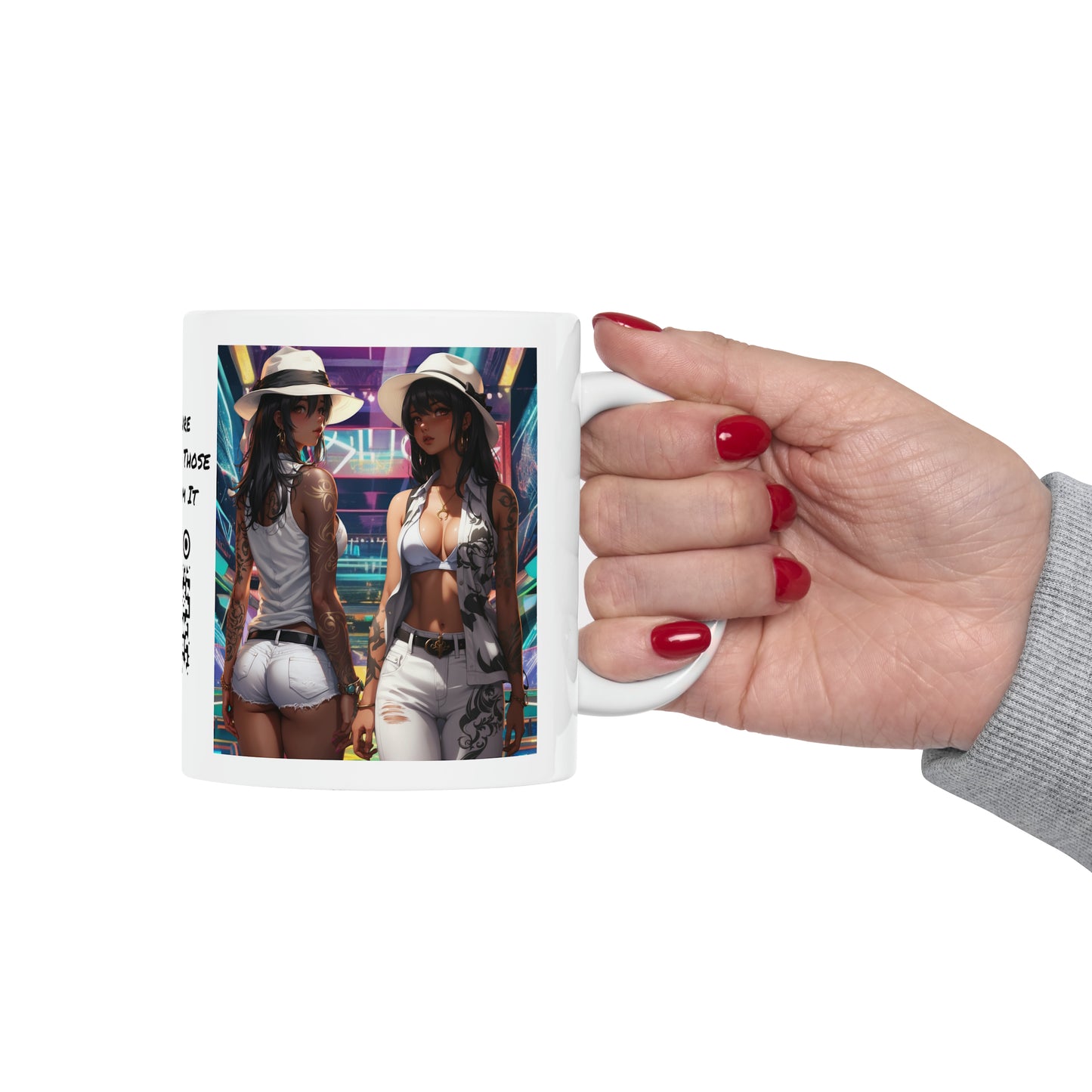 Girls Night Out | HD Graphic | Anime Style | Party | 2 Girls 1 Shirt | Coffee | Tea | Hot Chocolate | 11oz | White Mug