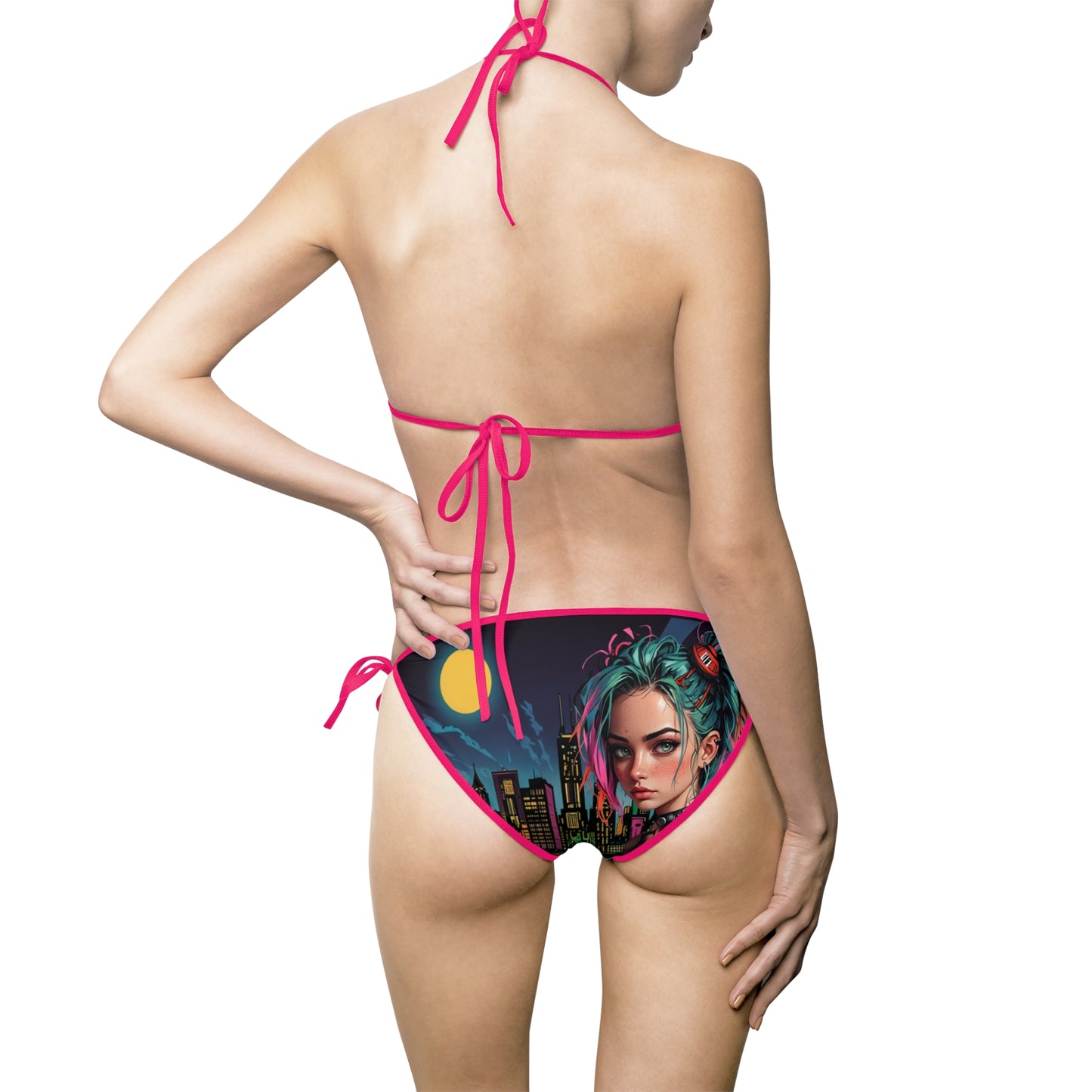 Stylish Women's Bikini Swimsuit - Vibrant Graphic Design for Beach & Pool