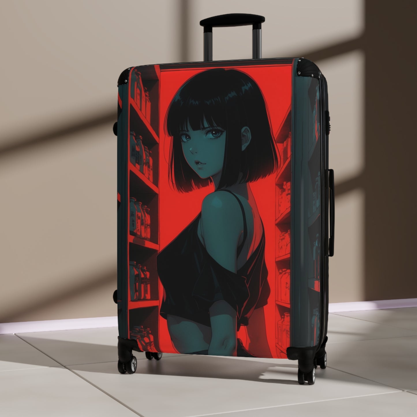 Stylish Travel Suitcase with Bold Anime Design