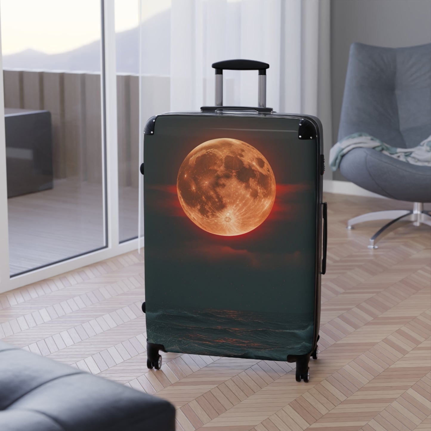 Moonlit Ocean Suitcase - Stylish Travel Luggage for Adventure Seekers