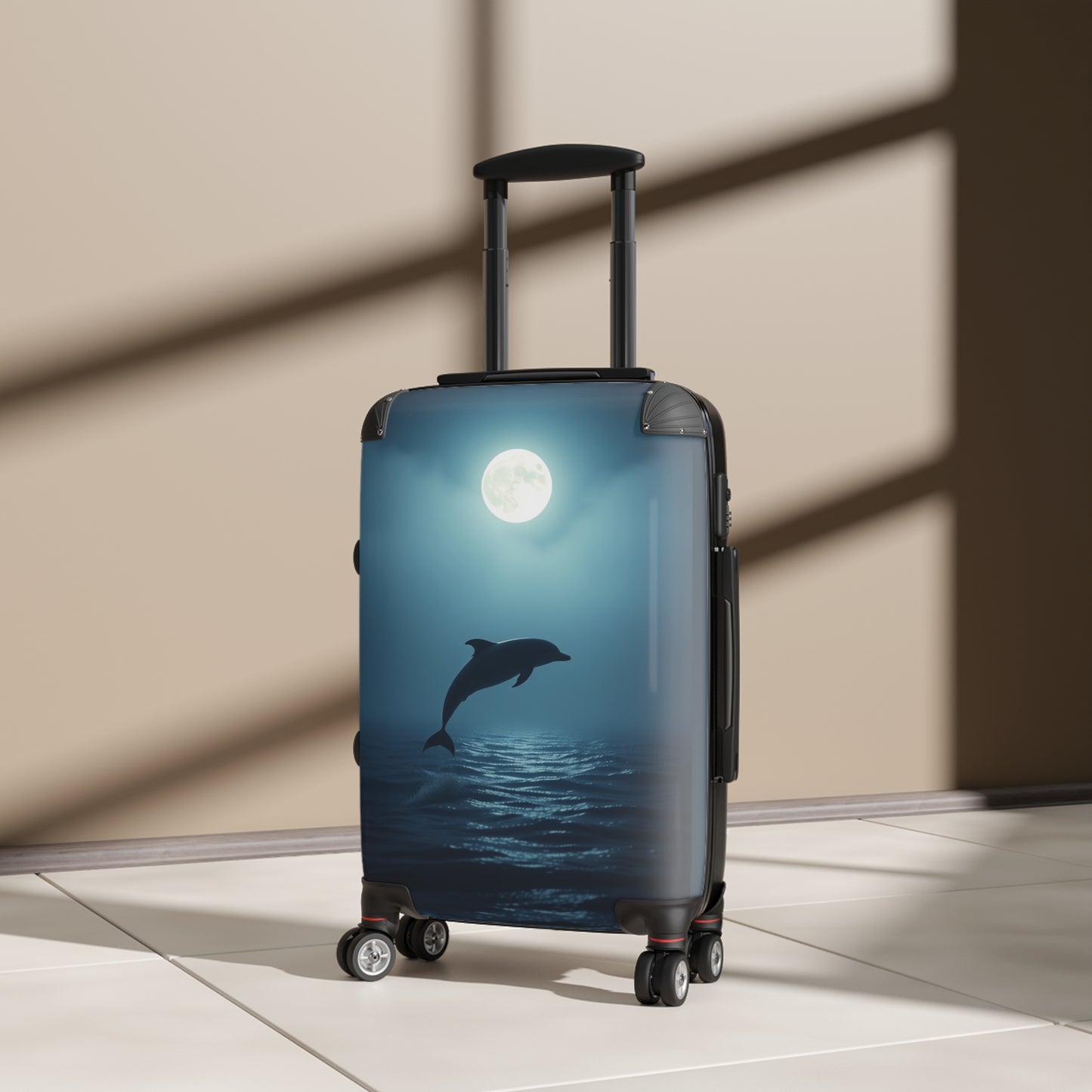Ocean-Inspired Dolphin Carry-On Suitcase - Perfect Travel Companion for Beach Lovers