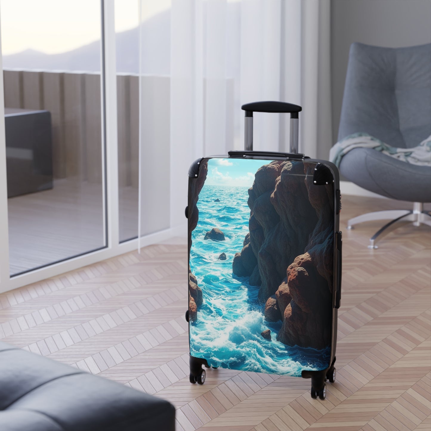 Ocean Waves Travel Suitcase - Perfect for Wanderlust Adventures