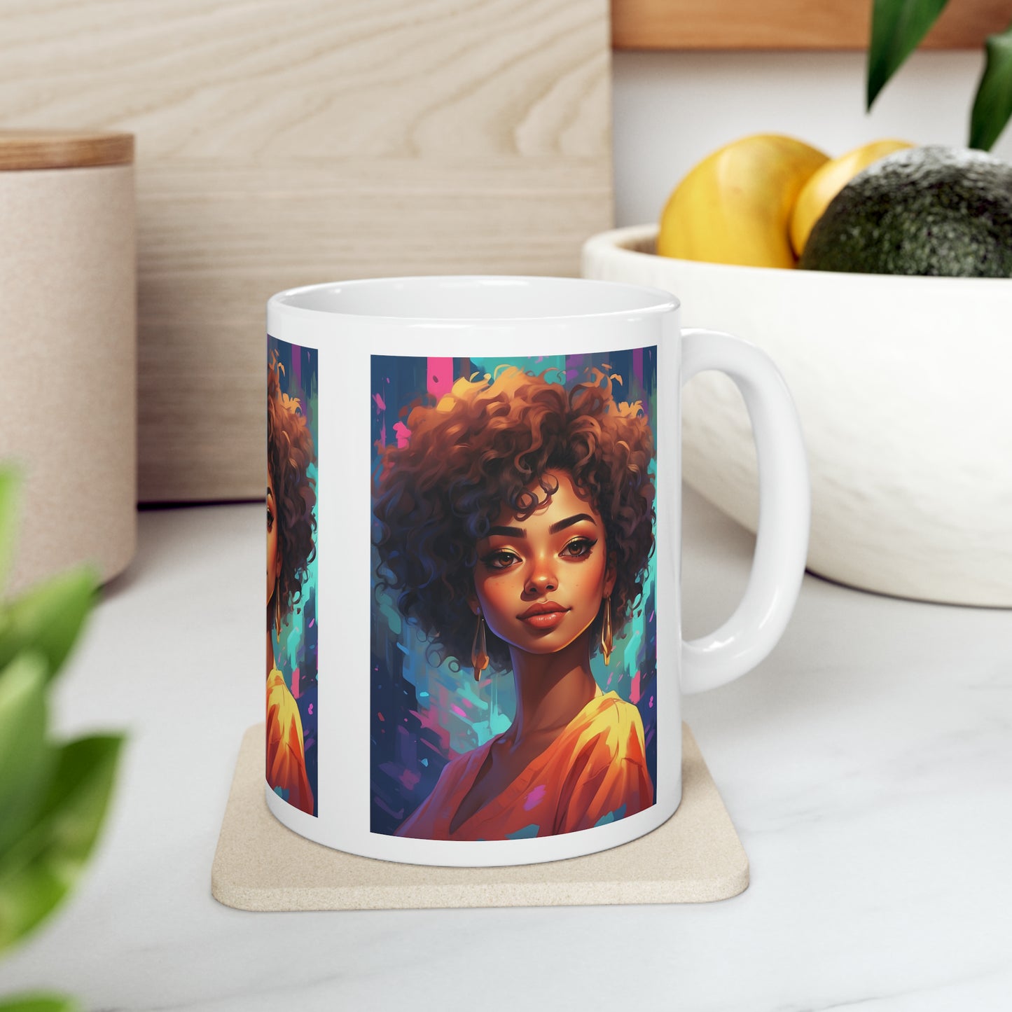 Yasmine Dreams | HD Graphic | Black Girl | Black Queens | Animated | Coffee | Tea | Hot Chocolate | Ceramic Mug | 11oz