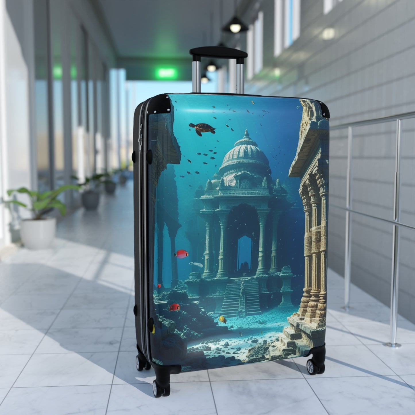 Underwater Adventure Suitcase - Stylish Travel Luggage with Coral Reef Design