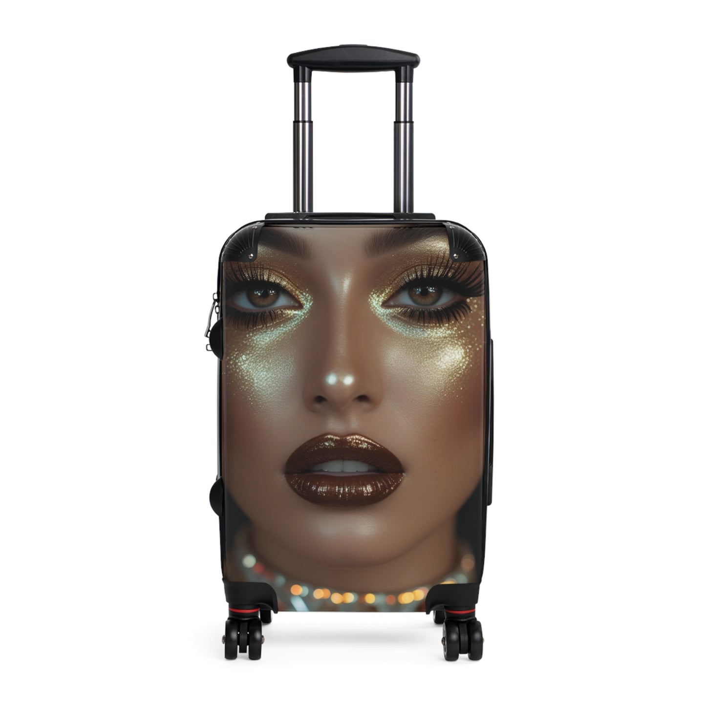 Glamorous Face Design Suitcase - Stylish Travel Luggage for Fashion Lovers