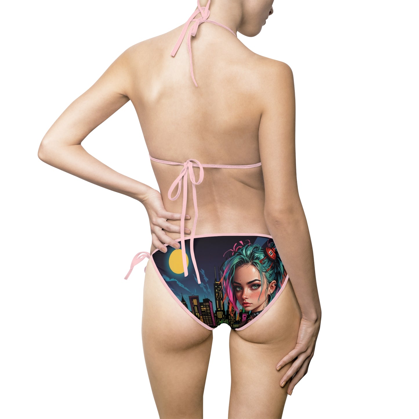 Stylish Women's Bikini Swimsuit - Vibrant Graphic Design for Beach & Pool