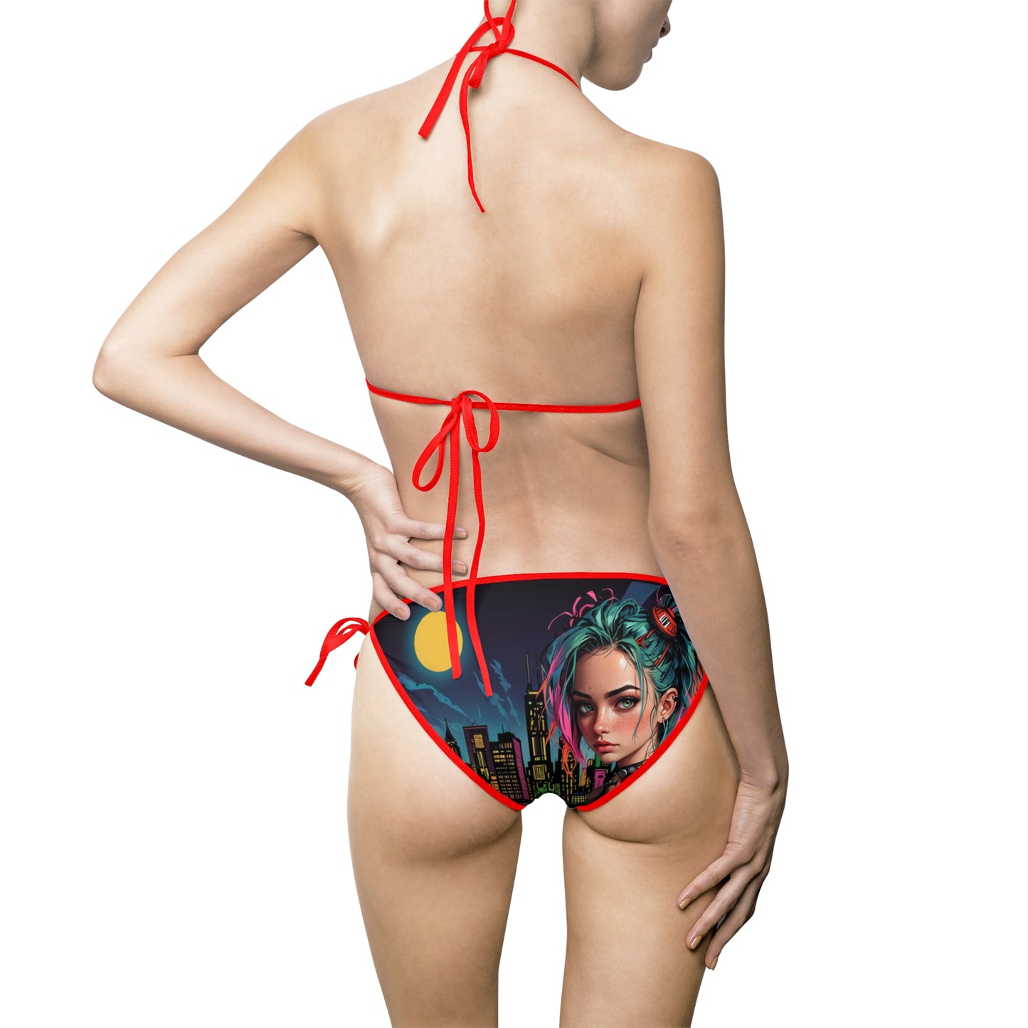 Stylish Women's Bikini Swimsuit - Vibrant Graphic Design for Beach & Pool