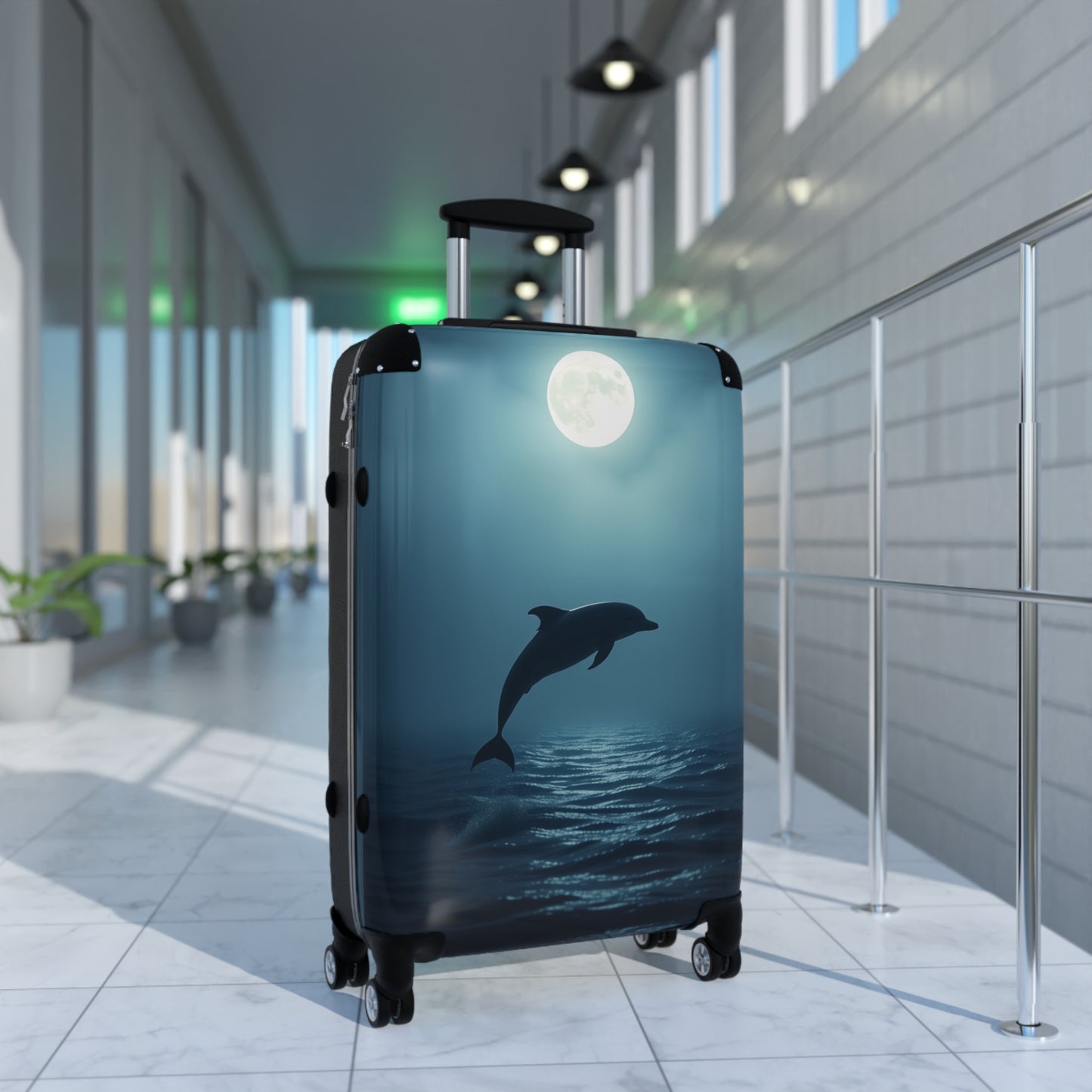 Ocean-Inspired Dolphin Carry-On Suitcase - Perfect Travel Companion for Beach Lovers