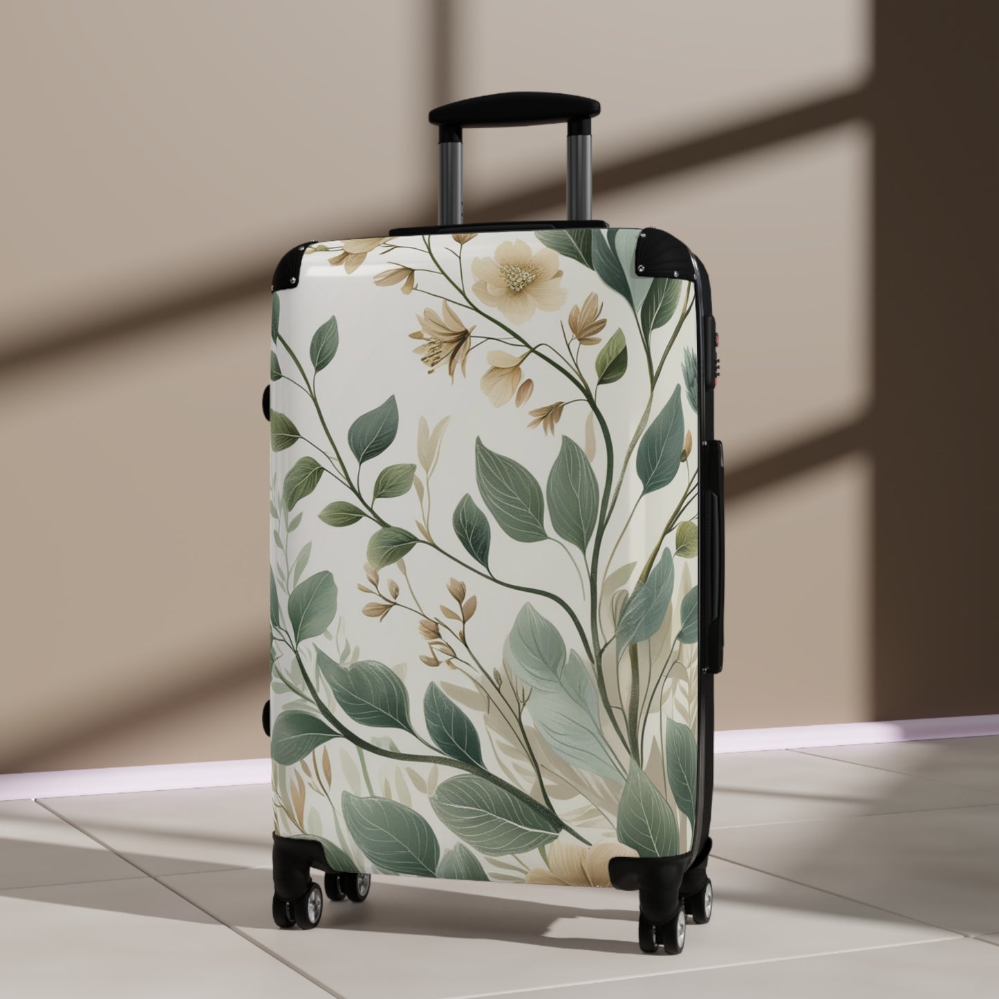 Botanical Print Suitcase for Travel Enthusiasts - Perfect for Vacations & Getaways