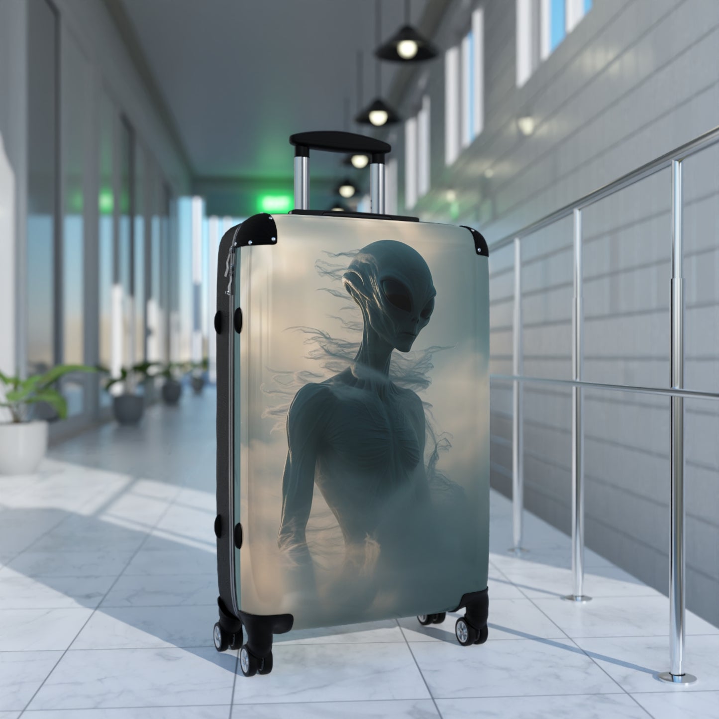 Mysterious Alien Suitcase | Unique Travel Luggage for Sci-Fi Lovers