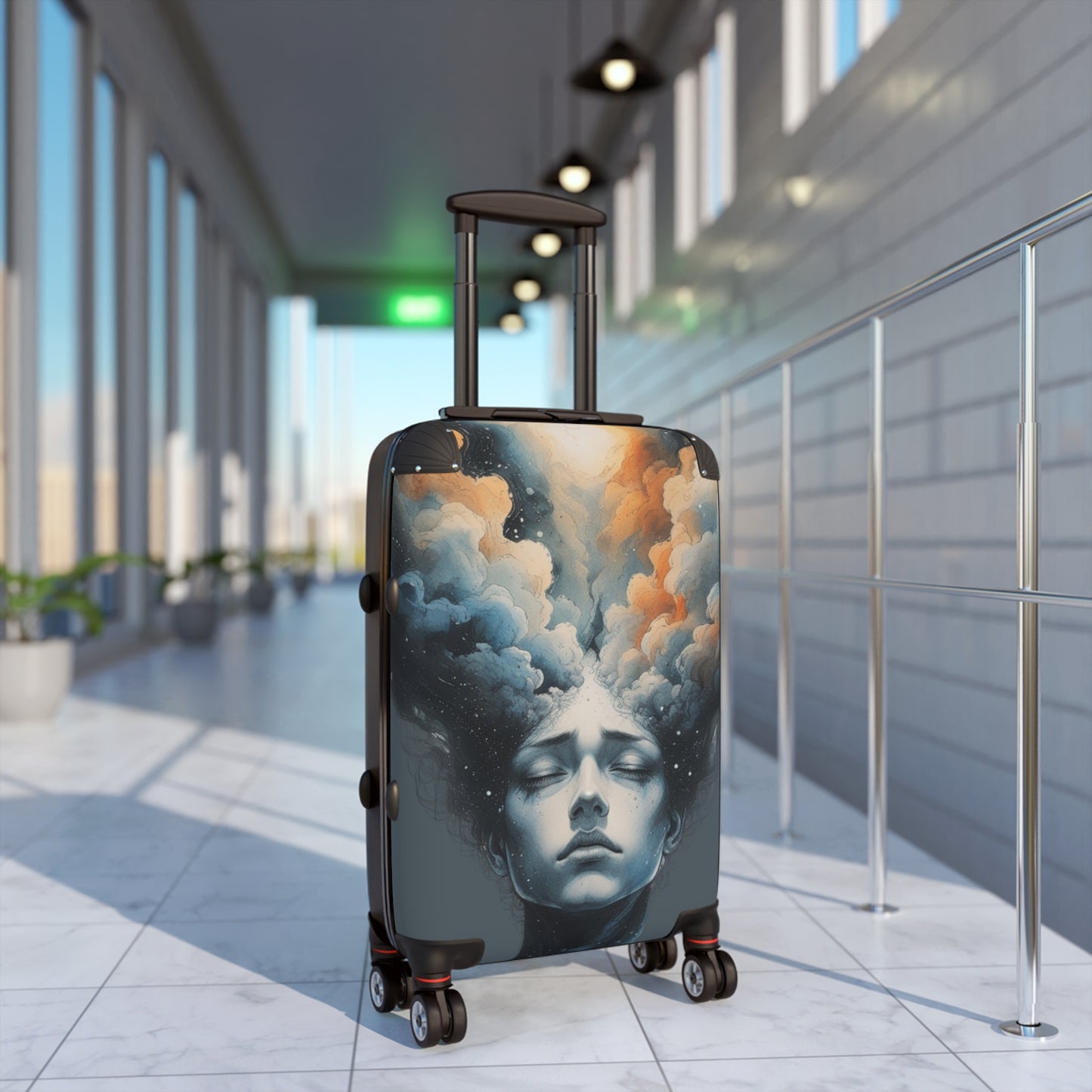 Artistic Cloud Dreamer Suitcase - Dreamy Cloud Design for Travelers