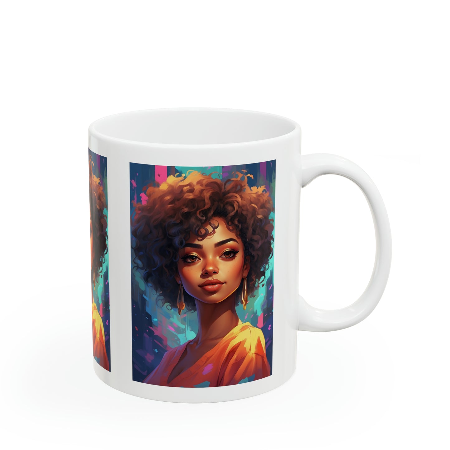 Yasmine Dreams | HD Graphic | Black Girl | Black Queens | Animated | Coffee | Tea | Hot Chocolate | Ceramic Mug | 11oz