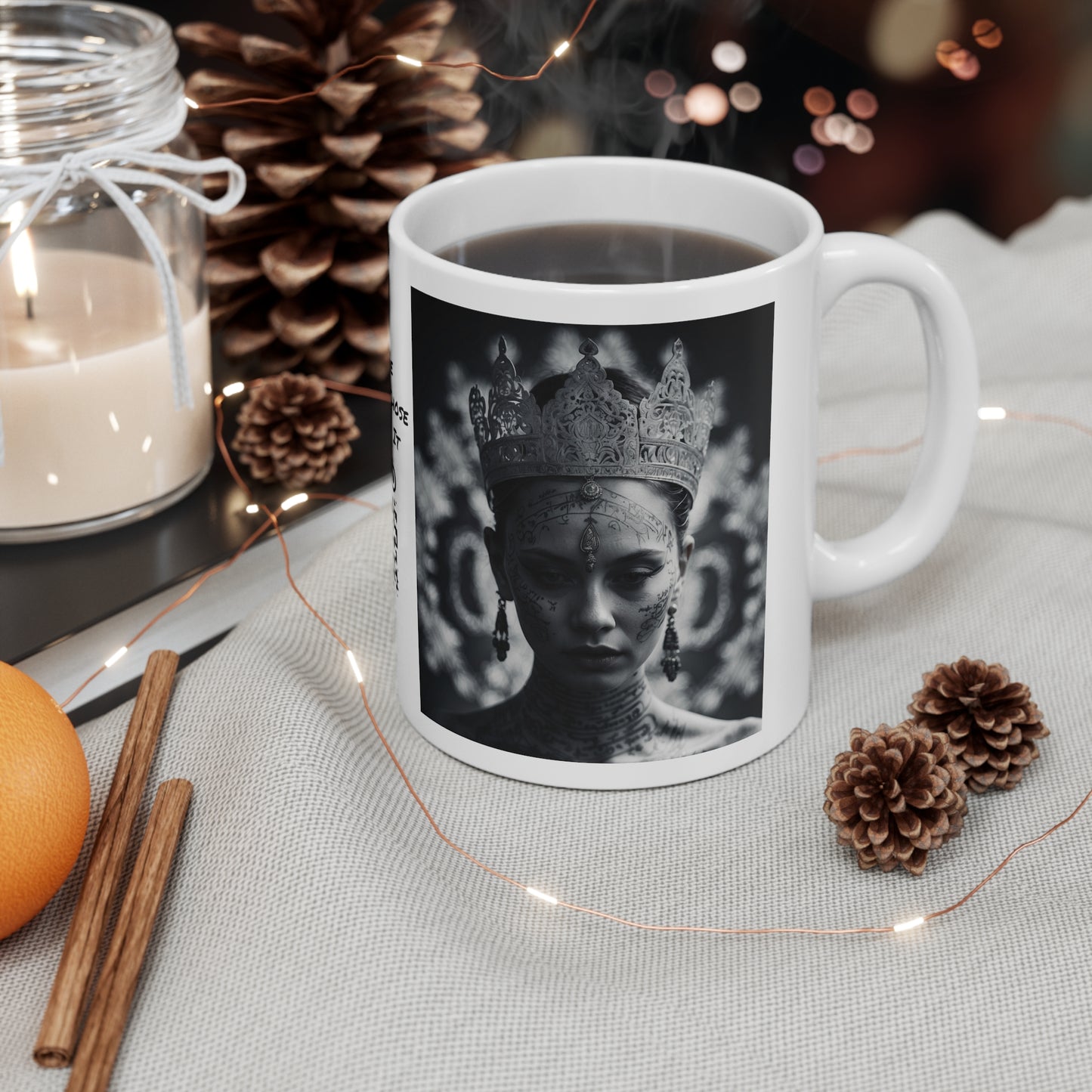 You Should See Me In A Crown | Photorealistic Graphic | Art | Tattooed Woman | Coffee | Tea | Hot Chocolate | 11oz | White Mug