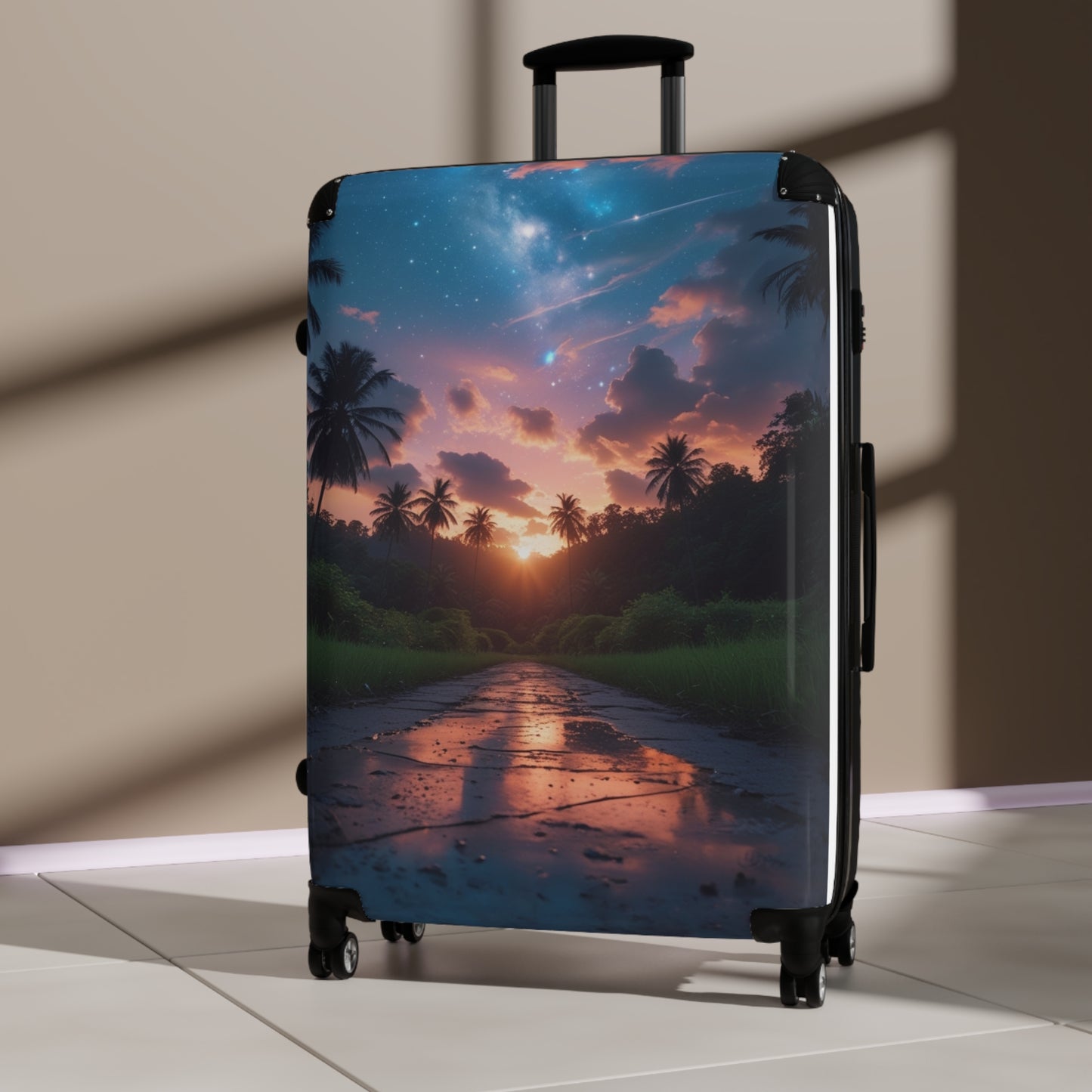 Sunset In Paradise Suitcase - Stylish Travel Luggage with Tropical Design