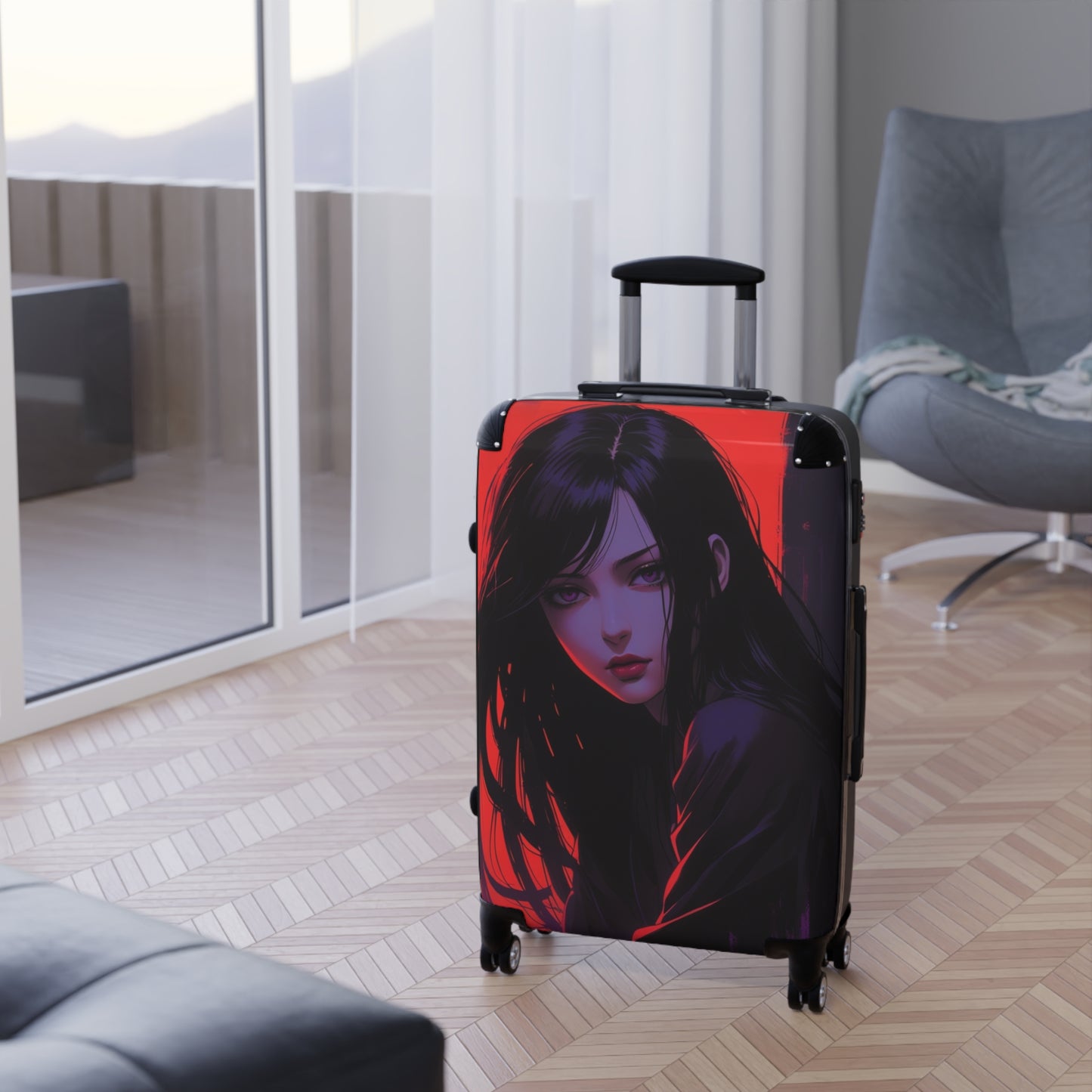 Stylish Anime Suitcase with Bold Artwork