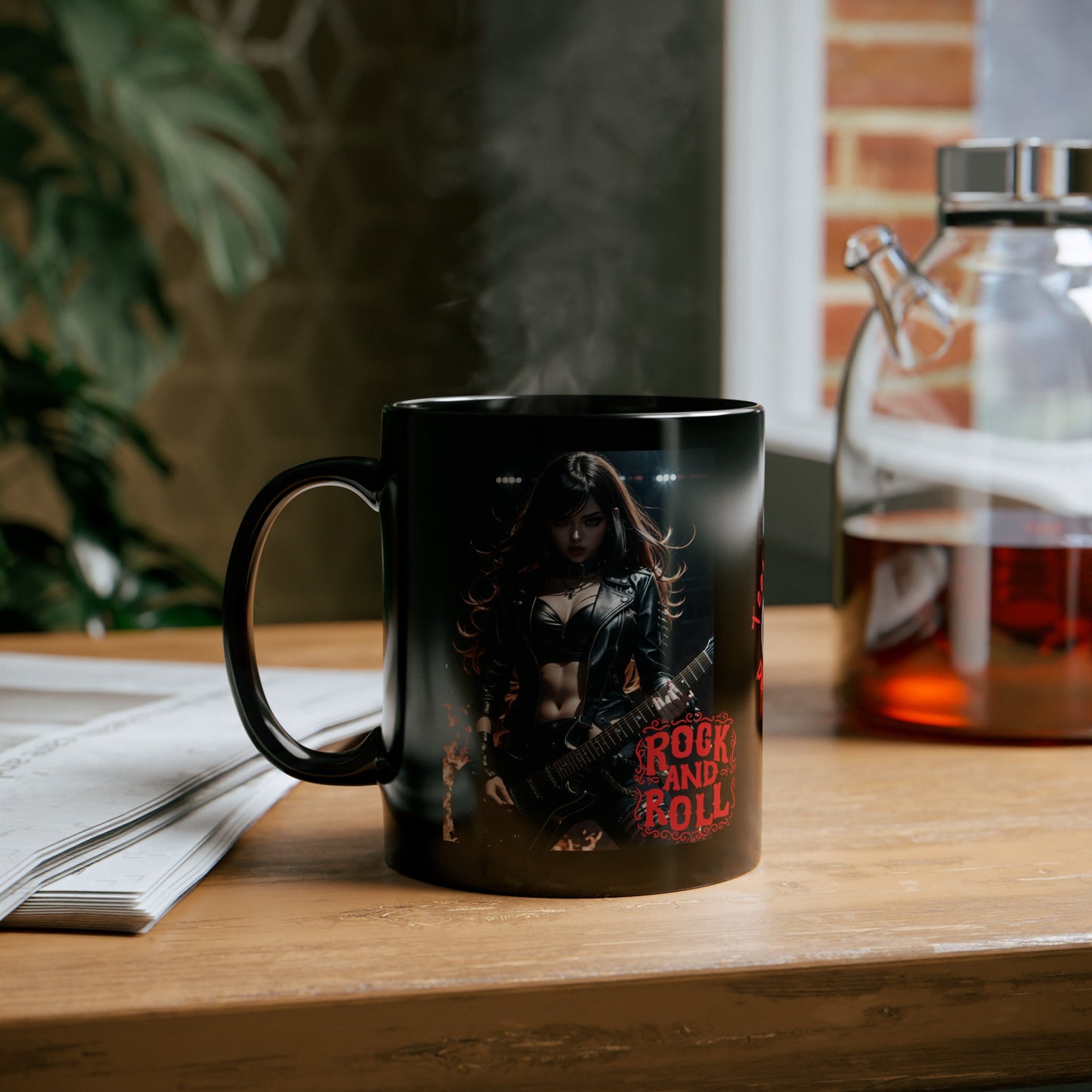 Rock Chic | Heavy Metal | Rock Music | Girl Rocker | HD Graphic | Coffee | Tea | Hot Chocolate | 11oz | Black Mug