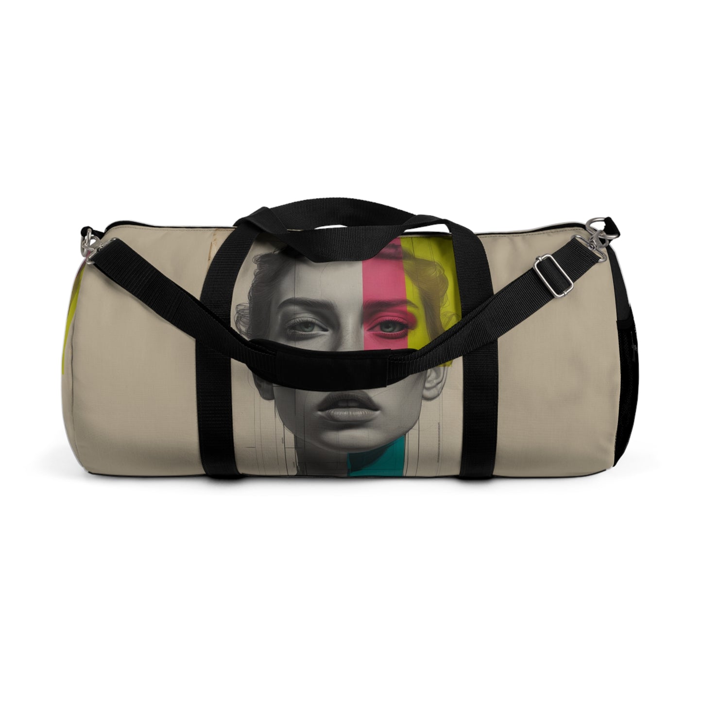 Chic Graphic Duffel Bag - Stylish Travel Companion with Bold Graphic Design