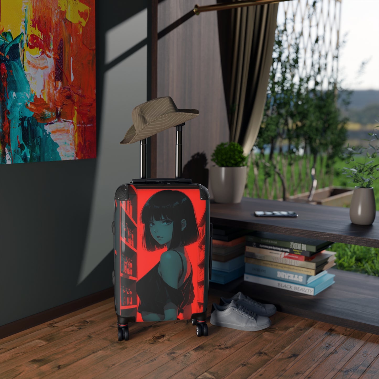 Stylish Travel Suitcase with Bold Anime Design