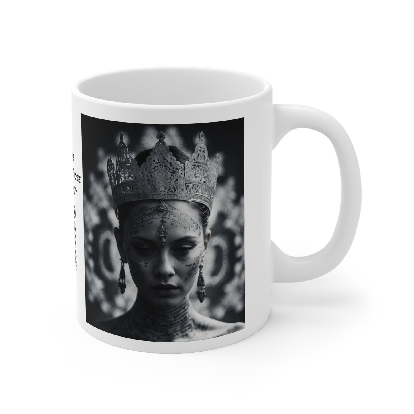 You Should See Me In A Crown | Photorealistic Graphic | Art | Tattooed Woman | Coffee | Tea | Hot Chocolate | 11oz | White Mug