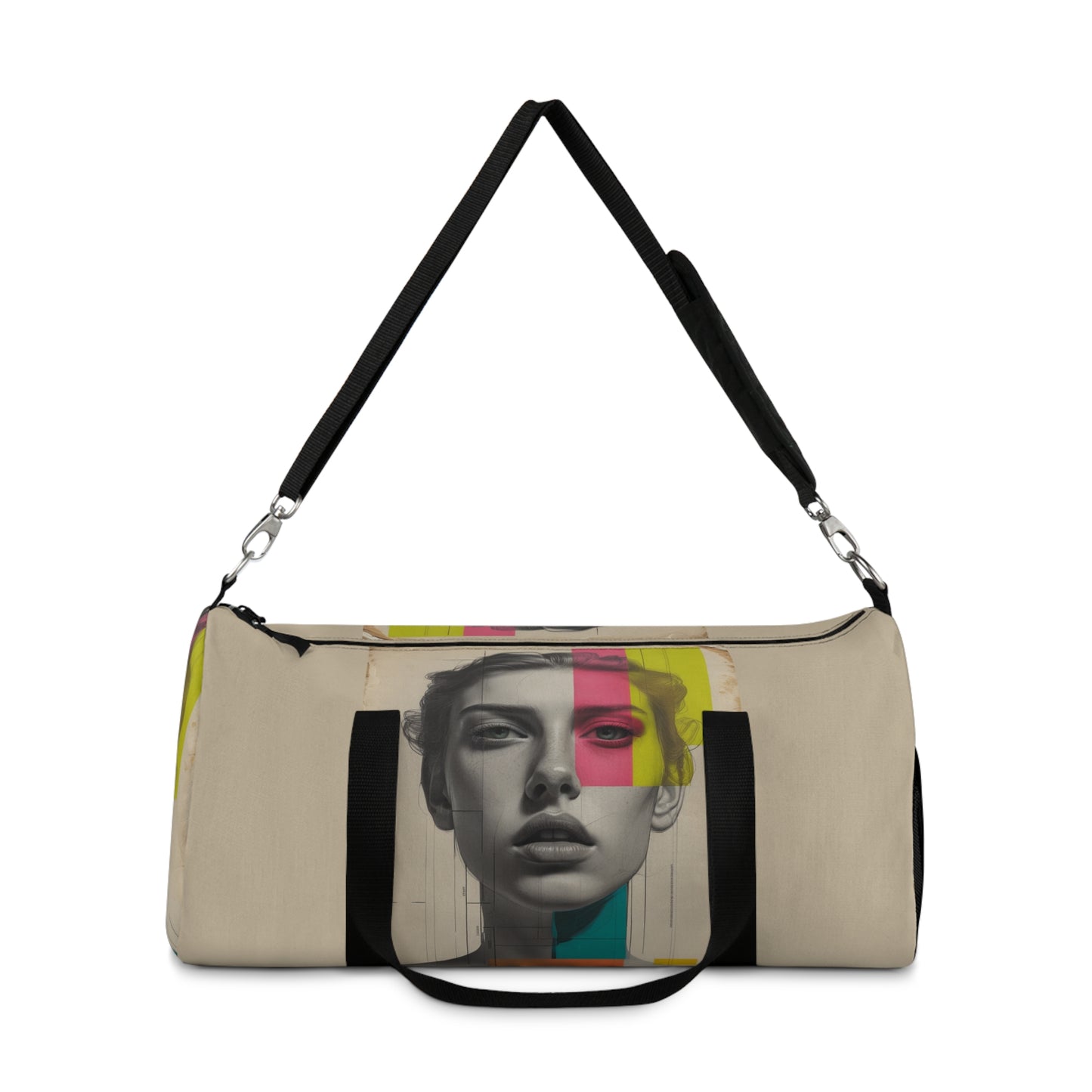 Chic Graphic Duffel Bag - Stylish Travel Companion with Bold Graphic Design