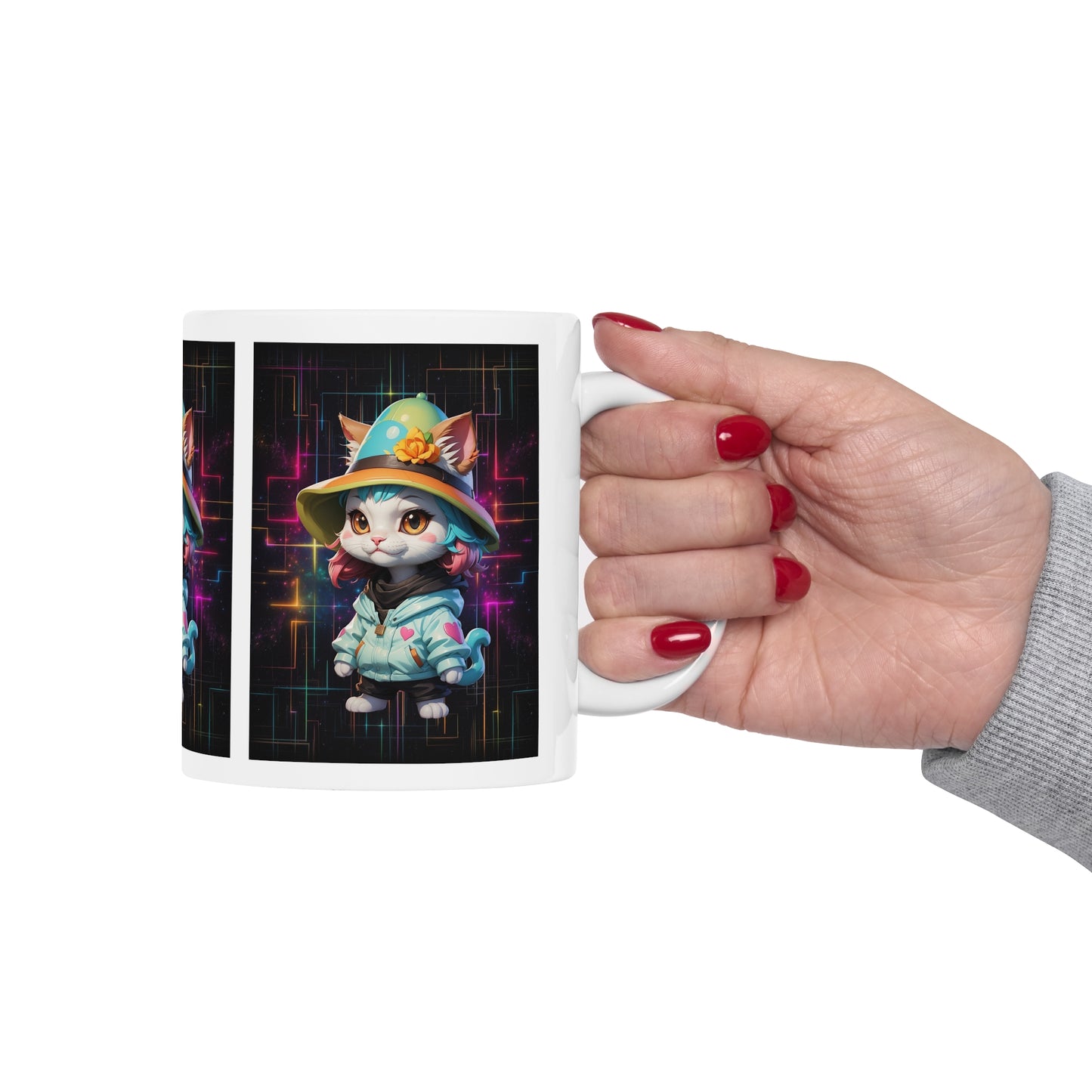 Kittycore | HD Graphic | Kitten | Cute | Coffee | Tea | Hot Chocolate | 11oz | White Mug