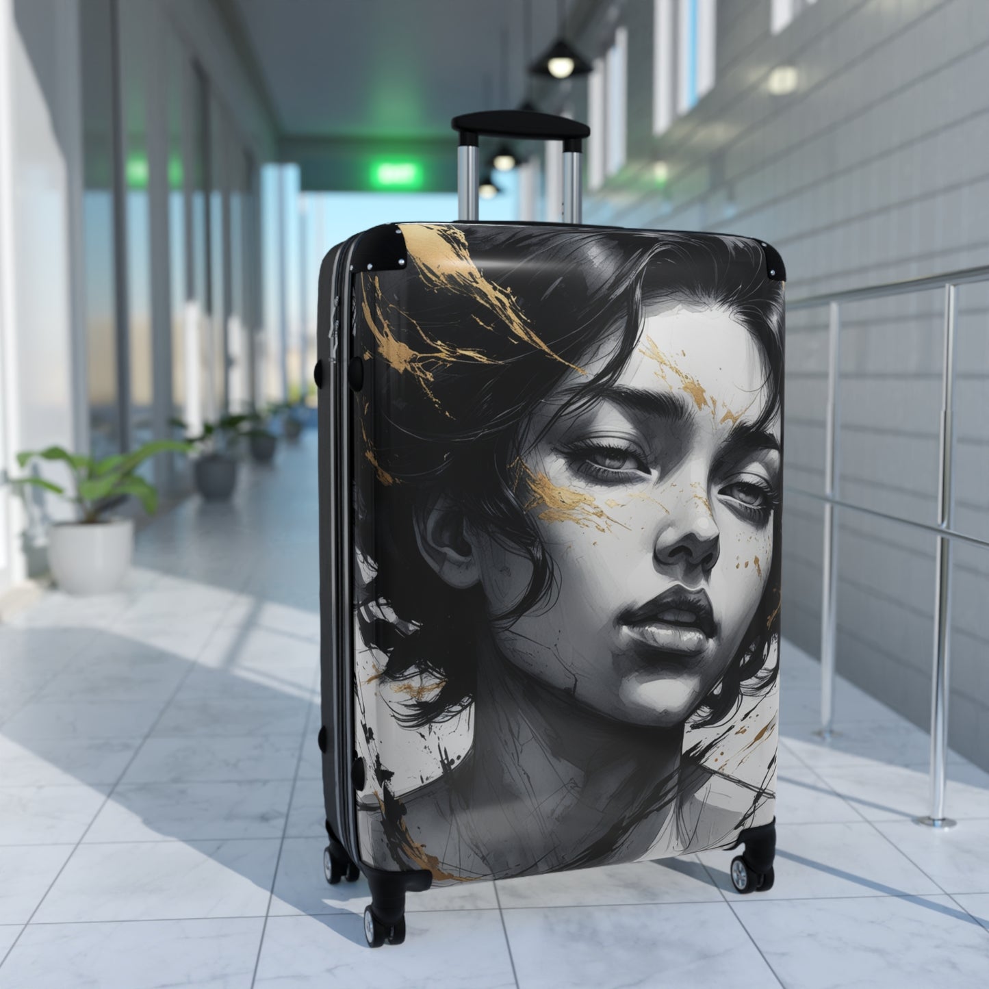 Artistic Carry-On Suitcase with Elegant Design
