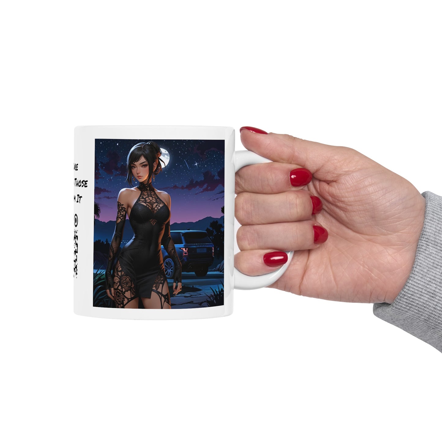 Elegance | HD Graphic | Little Black Dress | Coffee | Tea | Hot Chocolate | 11oz | White Mug