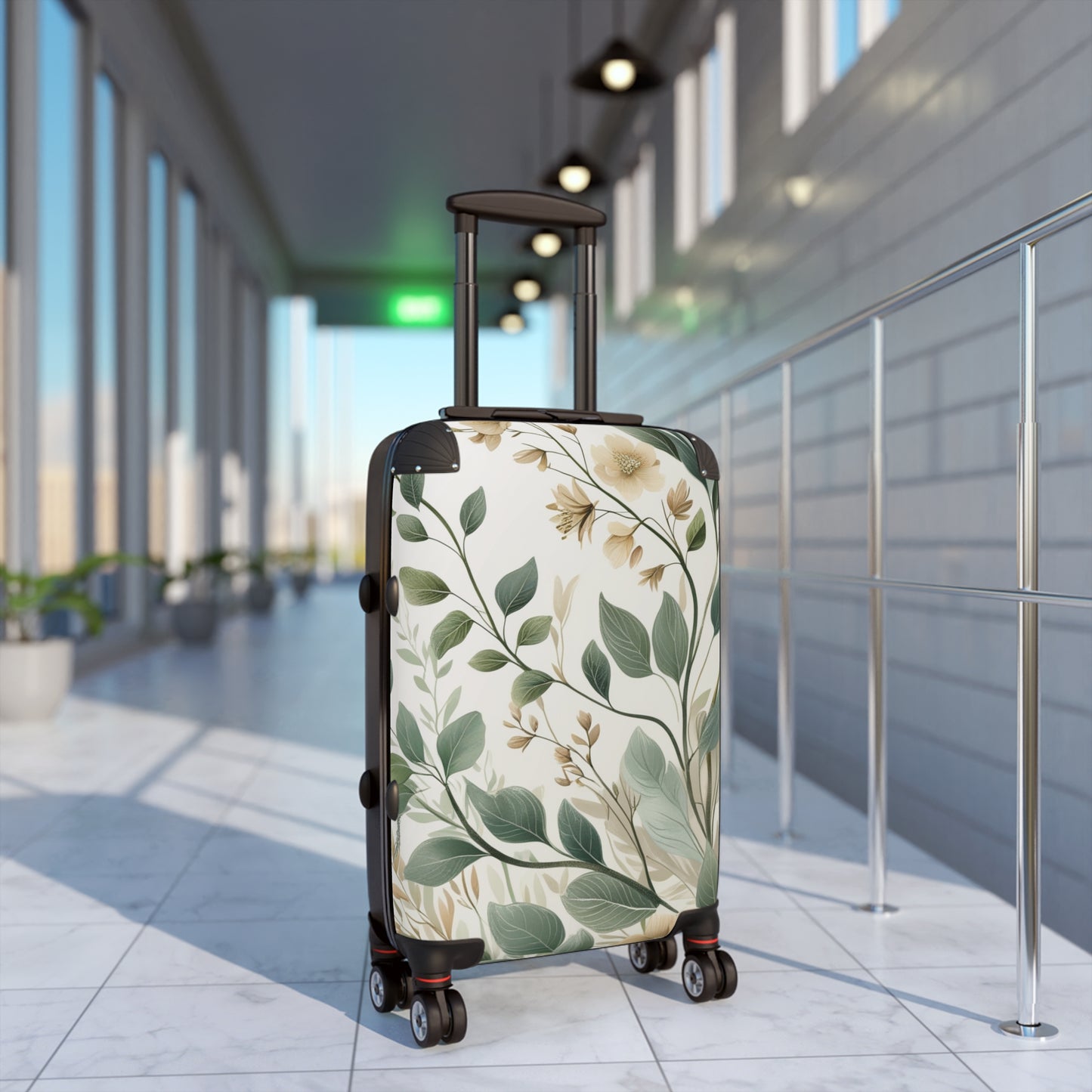 Botanical Print Suitcase for Travel Enthusiasts - Perfect for Vacations & Getaways