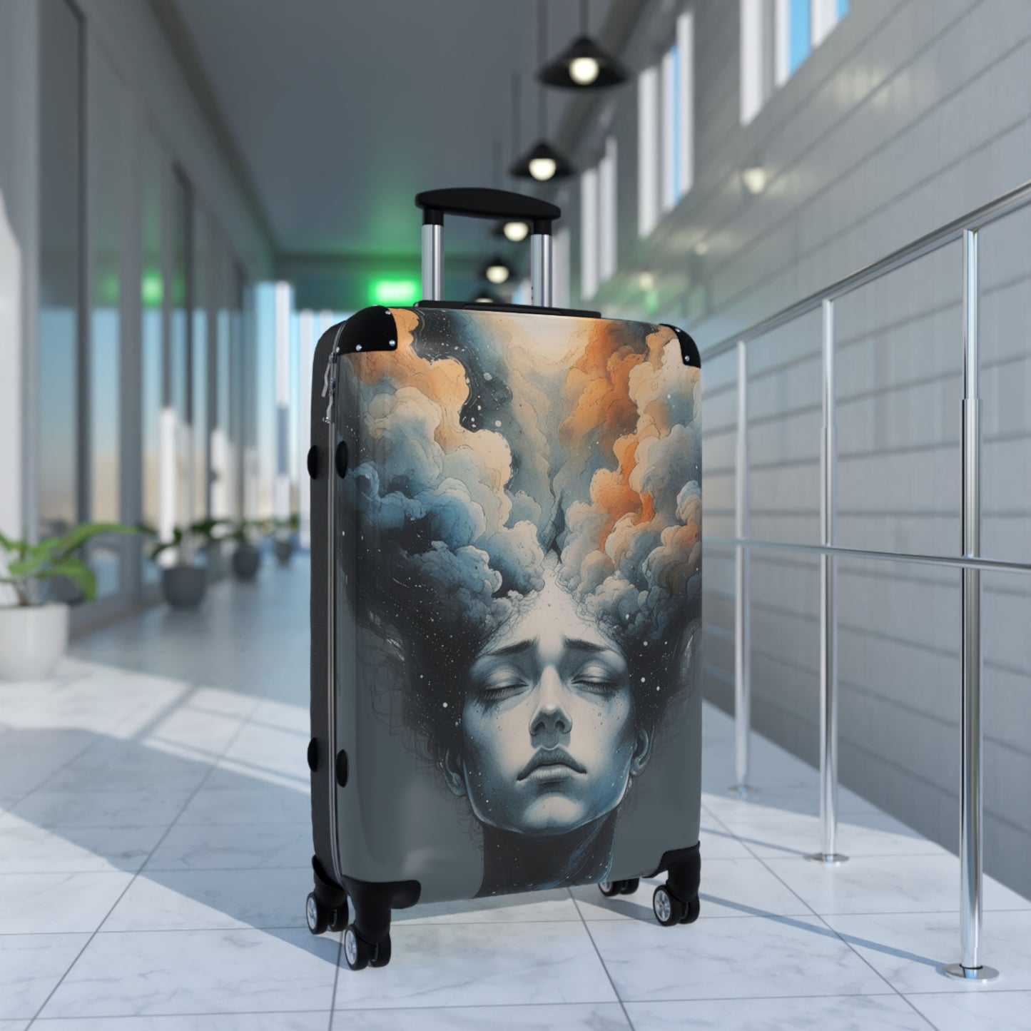 Artistic Cloud Dreamer Suitcase - Dreamy Cloud Design for Travelers