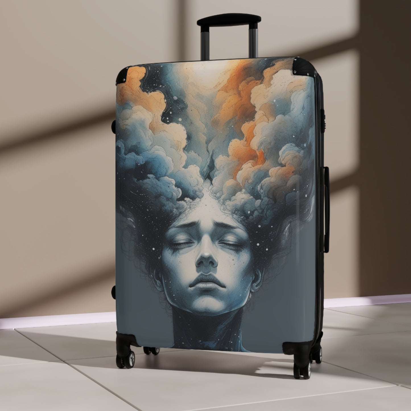 Artistic Cloud Dreamer Suitcase - Dreamy Cloud Design for Travelers