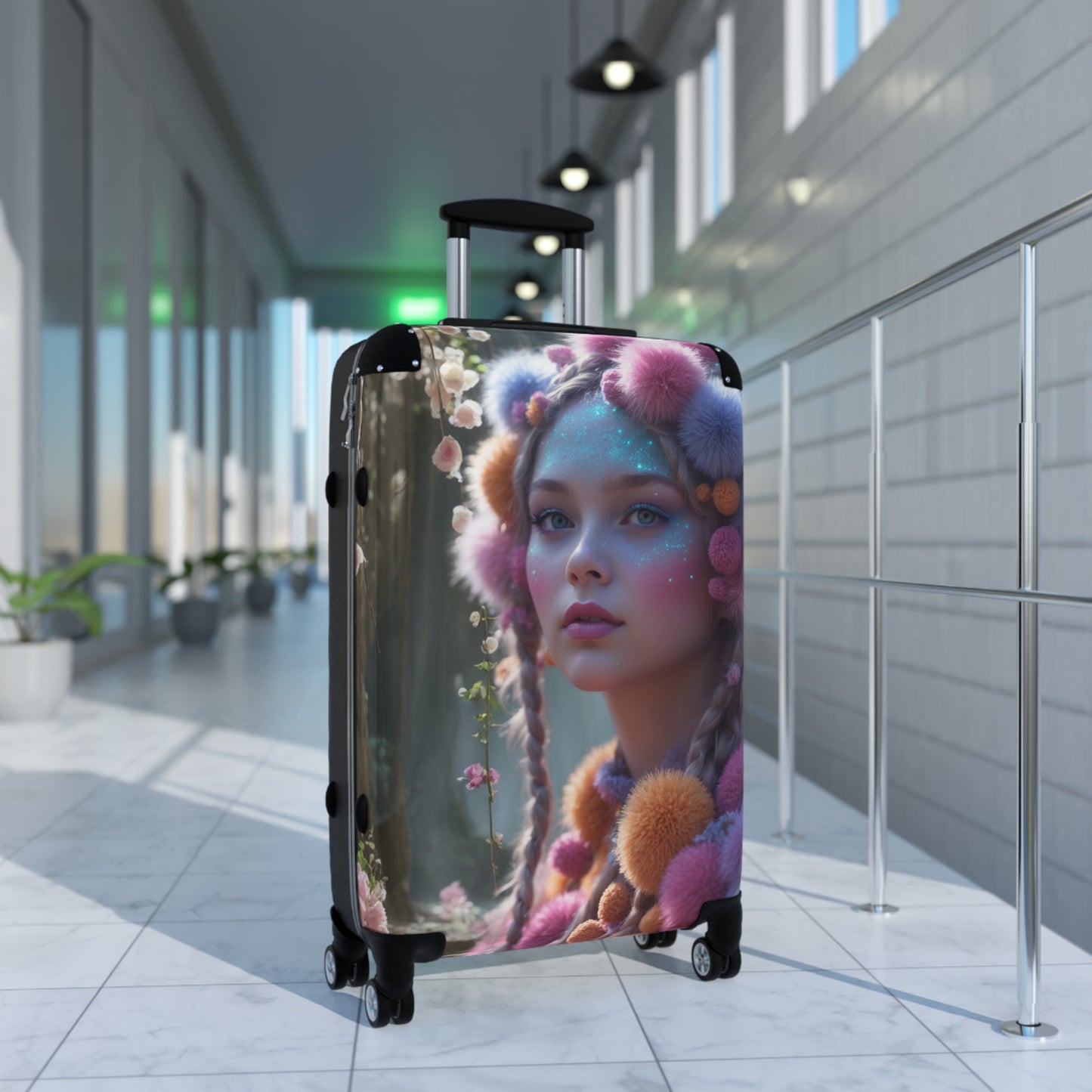 Whimsical Floral Suitcase - Stylish Travel Gear for Adventurers