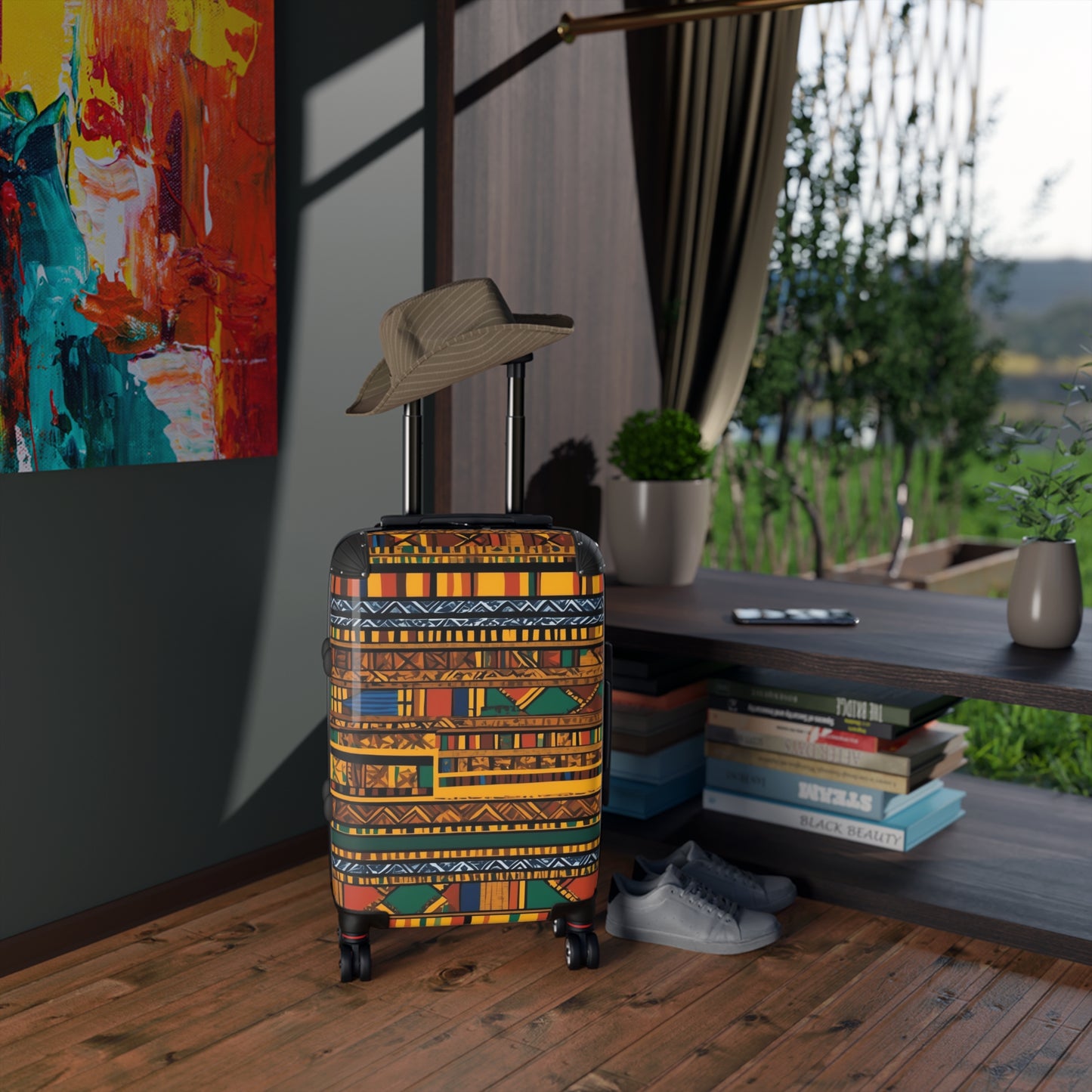 Vibrant African Inspired Pattern Suitcase – Stylish Travel Luggage for Adventurers