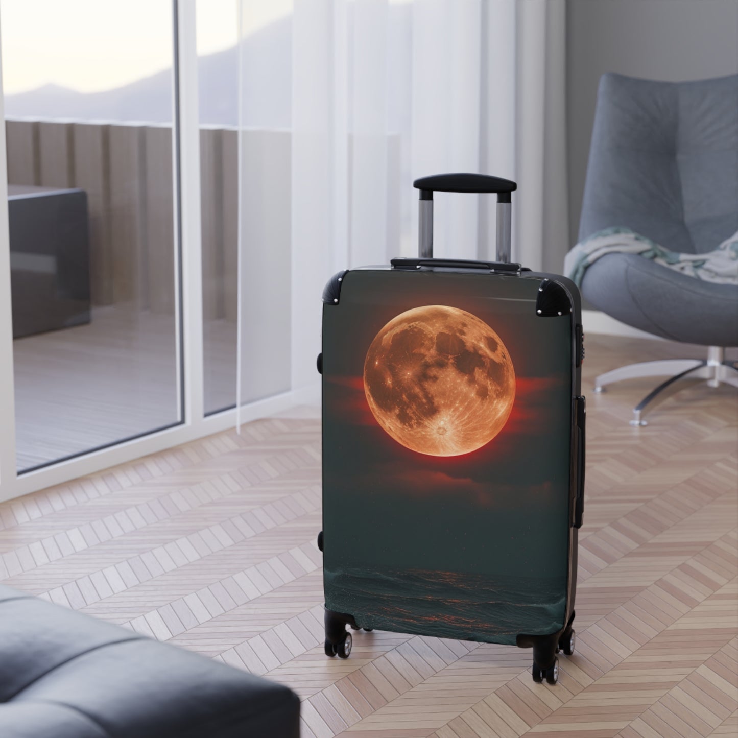 Moonlit Ocean Suitcase - Stylish Travel Luggage for Adventure Seekers