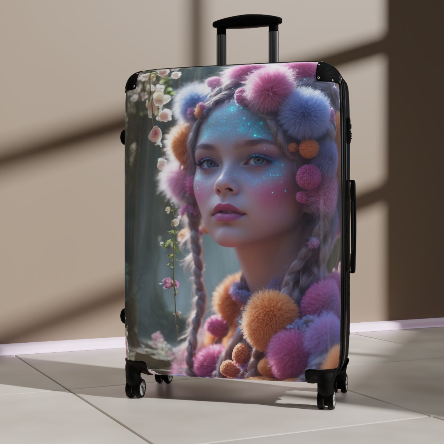 Whimsical Floral Suitcase - Stylish Travel Gear for Adventurers