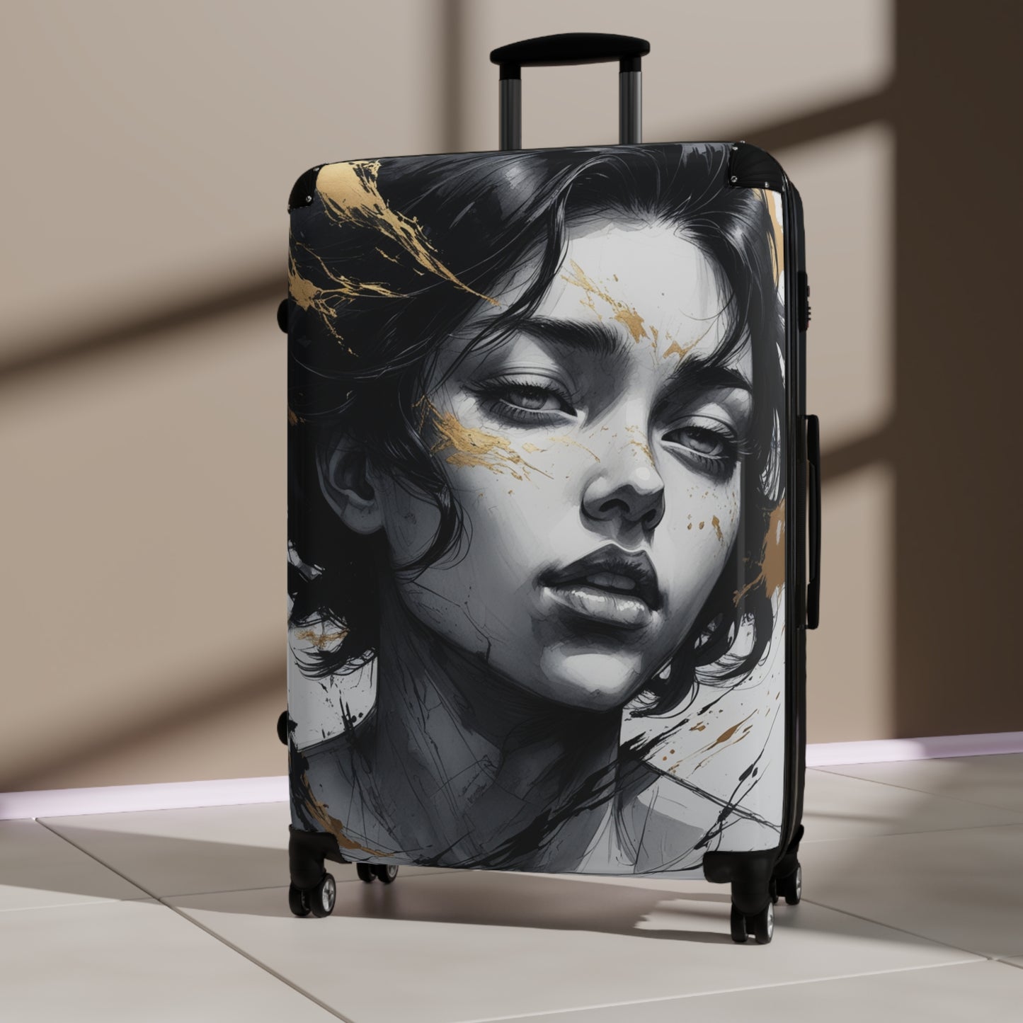 Artistic Carry-On Suitcase with Elegant Design