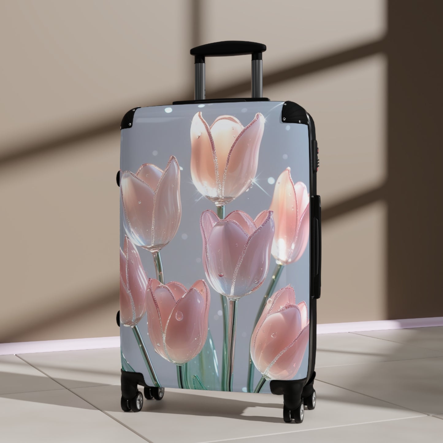 Glass Bouquet Design Suitcase - Travel in Style