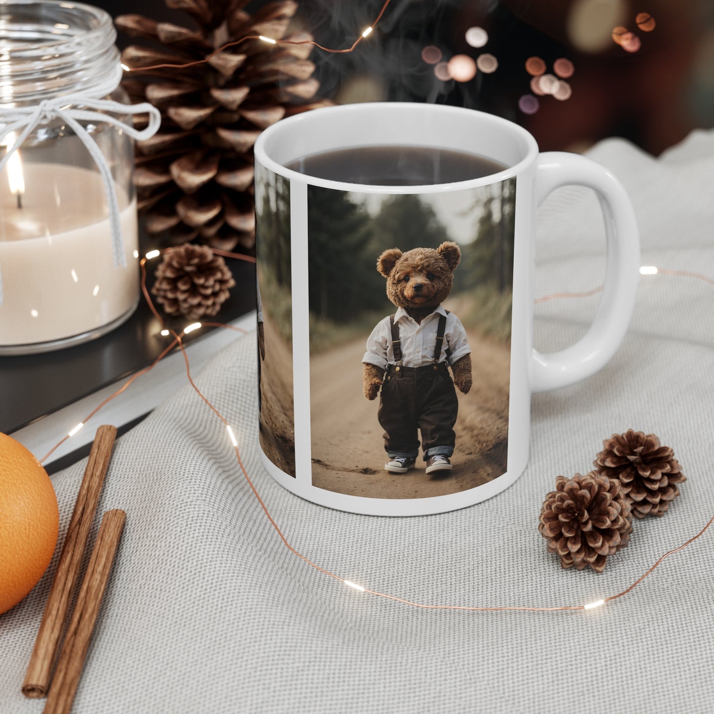 Theodore Edward Bear | Photorealism | Art | Cute| Teddy Bear| Ted E. Bear | HD Graphics | Coffee | Tea | Hot Chocolate | 11oz | White Mug
