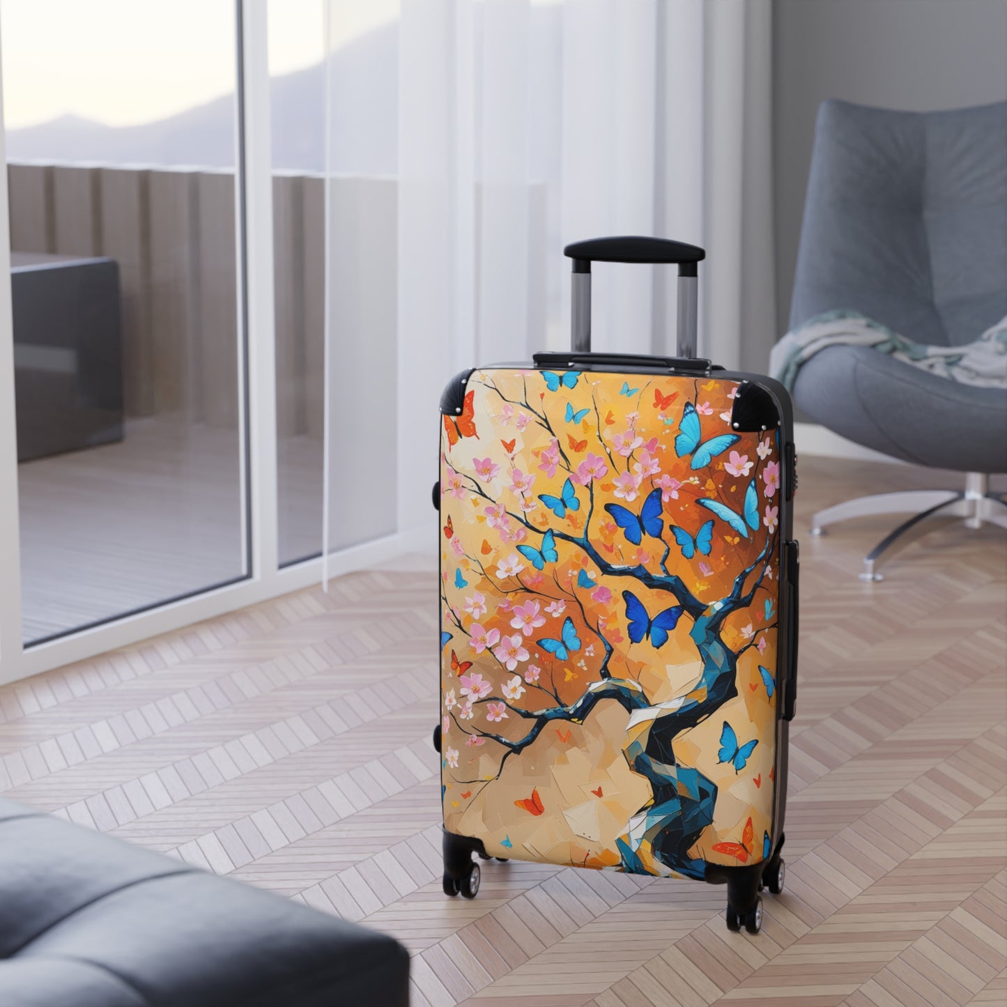 Colorful Butterfly Suitcase - Vibrant Travel Luggage for Adventurers