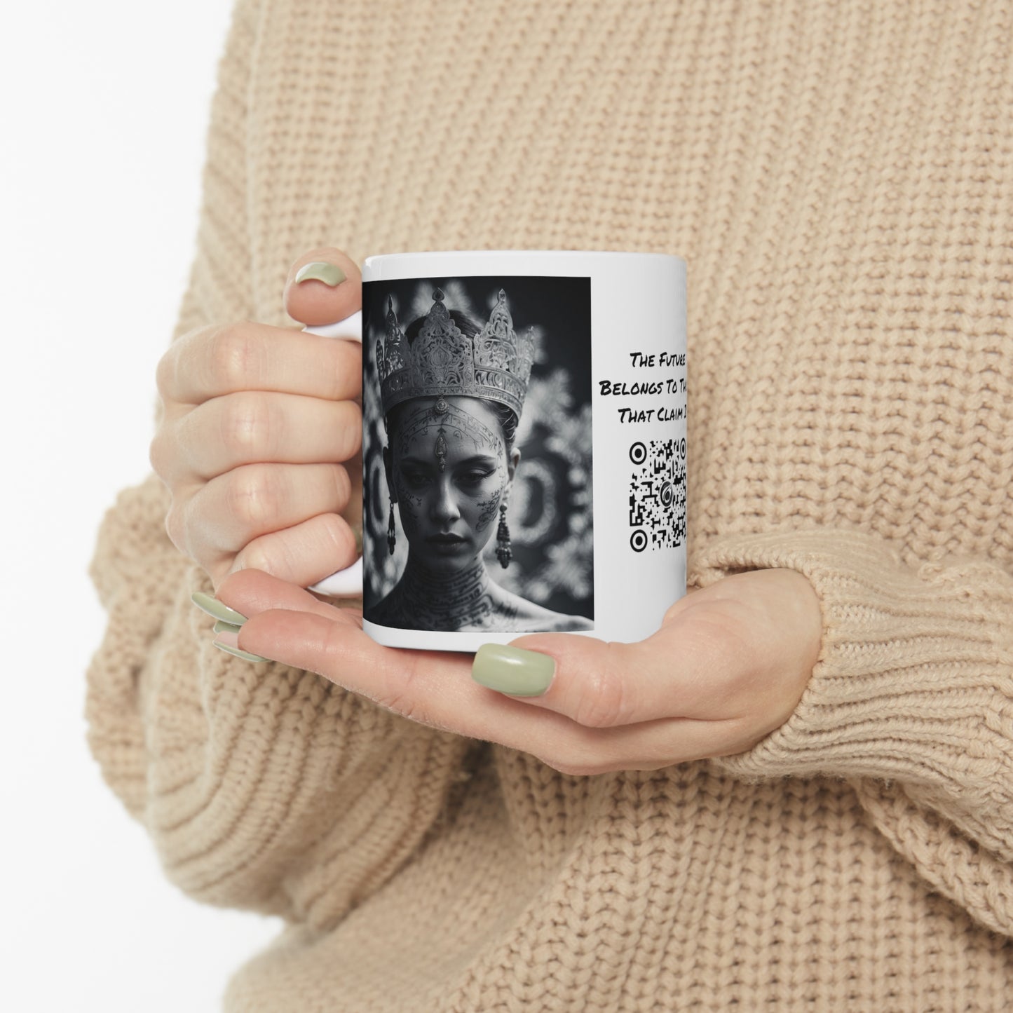 You Should See Me In A Crown | Photorealistic Graphic | Art | Tattooed Woman | Coffee | Tea | Hot Chocolate | 11oz | White Mug