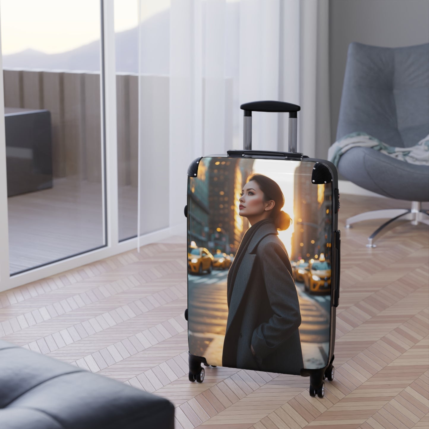 Stylish Cityscape Suitcase for Travel Enthusiasts