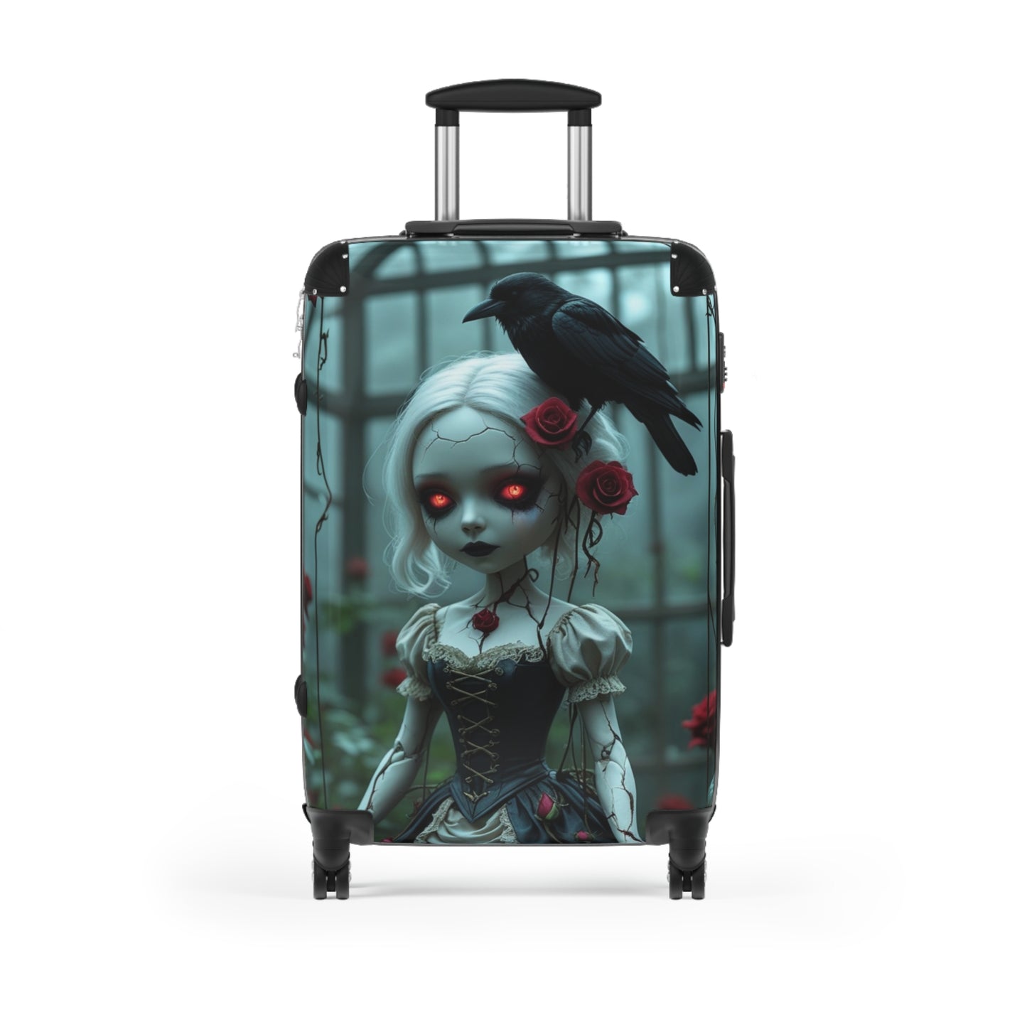 Gothic Doll Design Suitcase - Perfect Travel Companion for Halloween and Fantasy Lovers