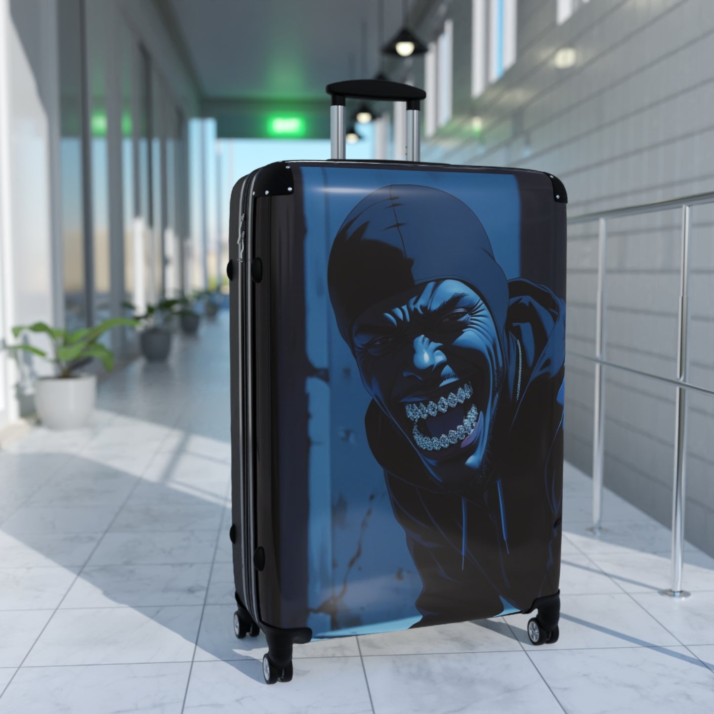 Urban Style Graphic Suitcase - Durable Travel Luggage with Bold Design