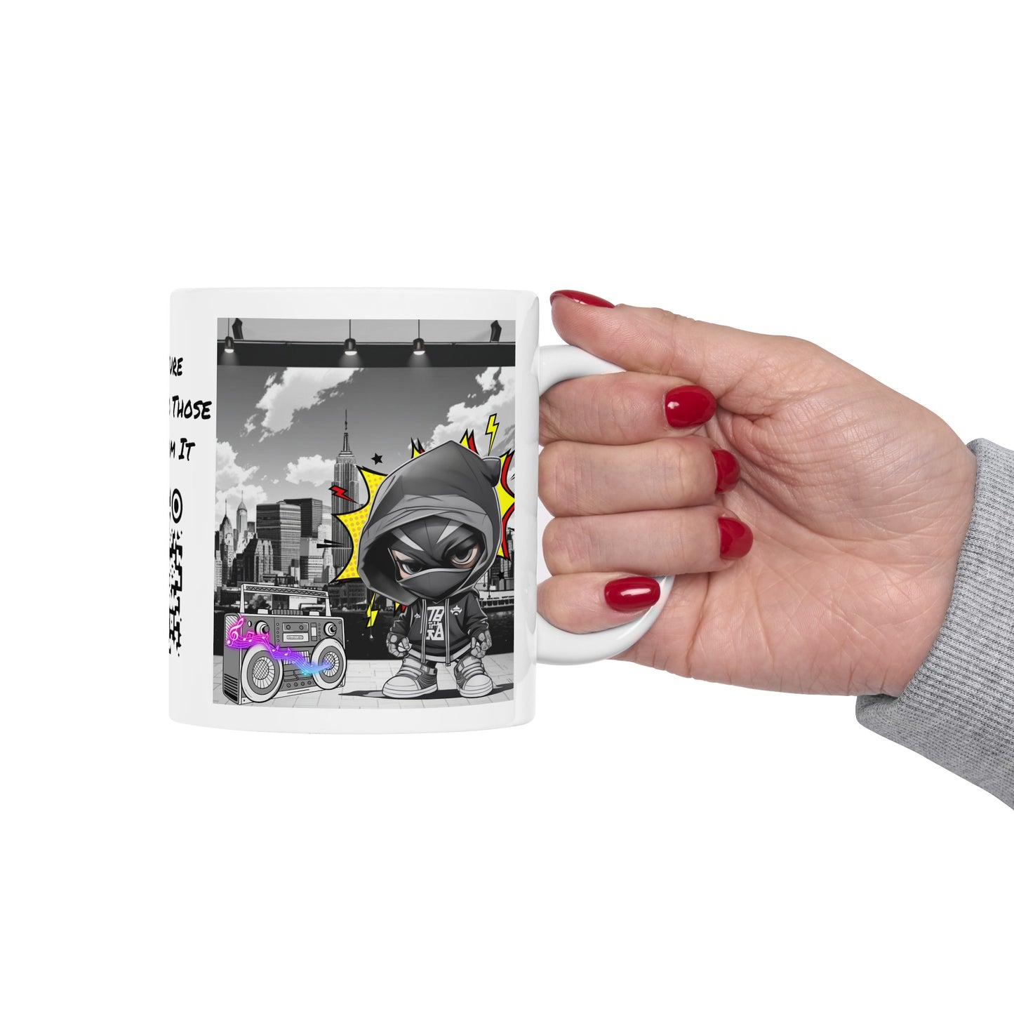 Don't Stop The Music | HD Graphic | Comic Style | Coffee | Tea | Hot Chocolate | 11oz | White Mug