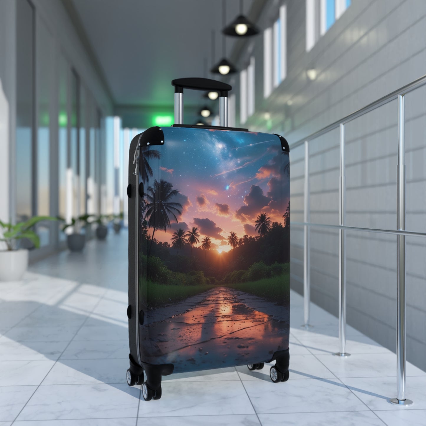 Sunset In Paradise Suitcase - Stylish Travel Luggage with Tropical Design