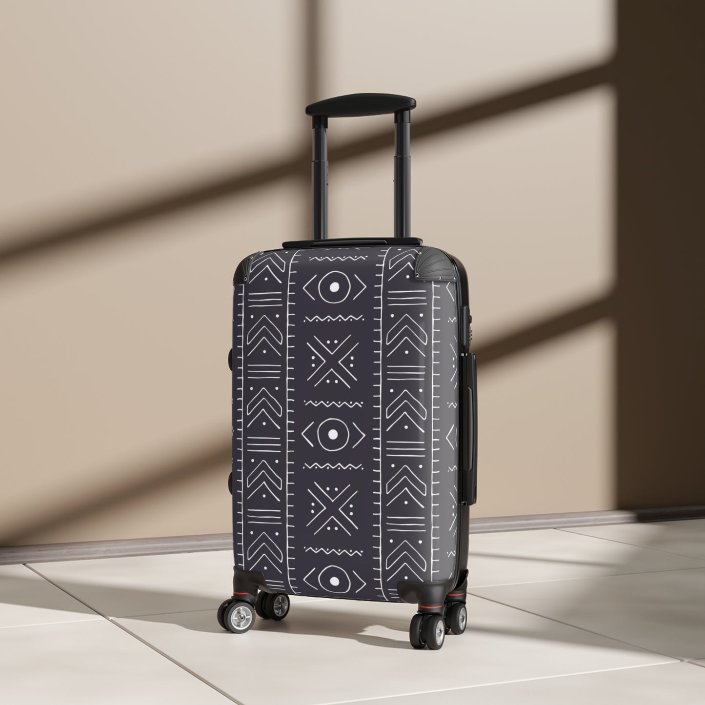 Stylish Tribal Suitcase with Geometric Design