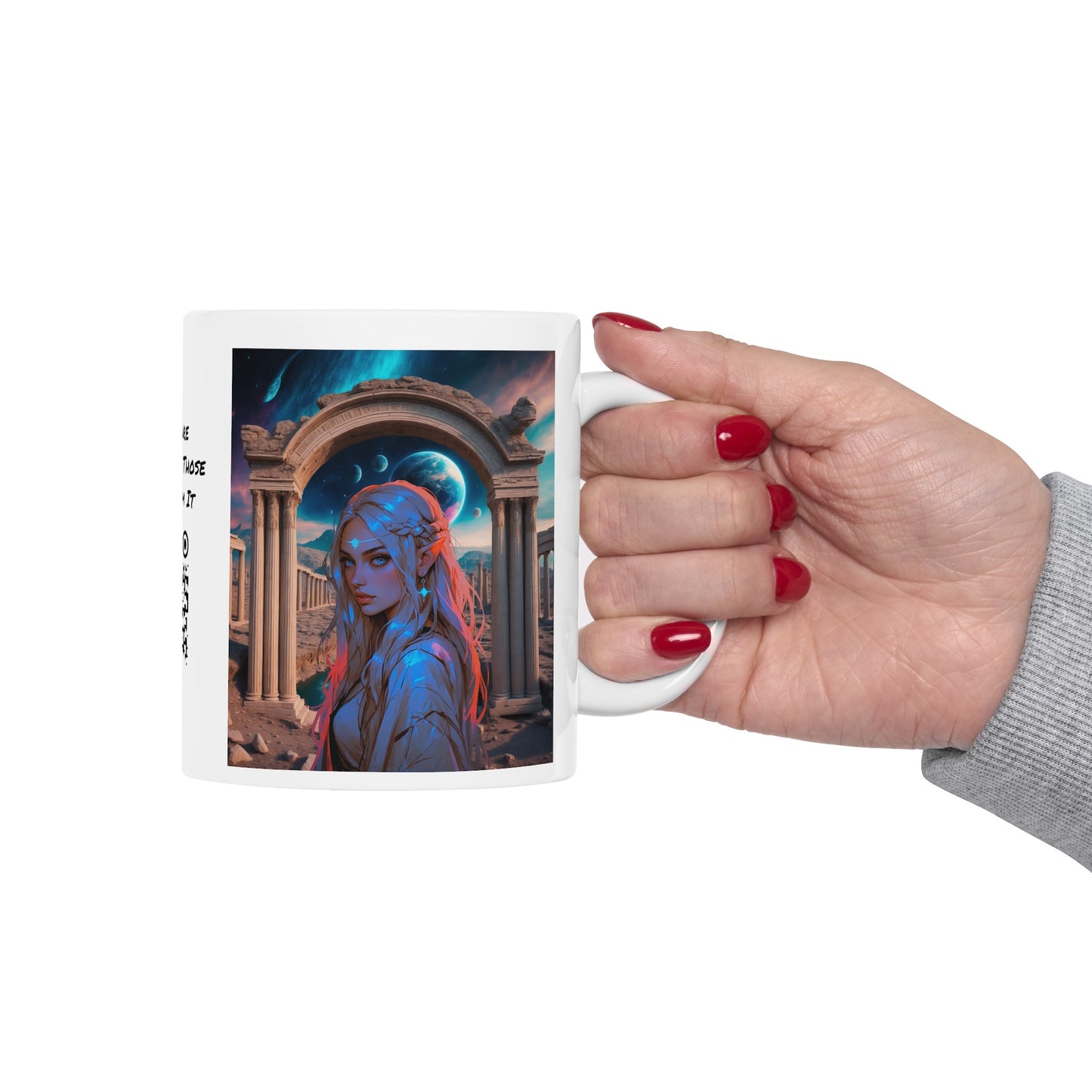 The Guardian of Likir Tor | HD Graphic | Fantasy | Elf | Coffee | Tea | Hot Chocolate | 11oz | White Mug