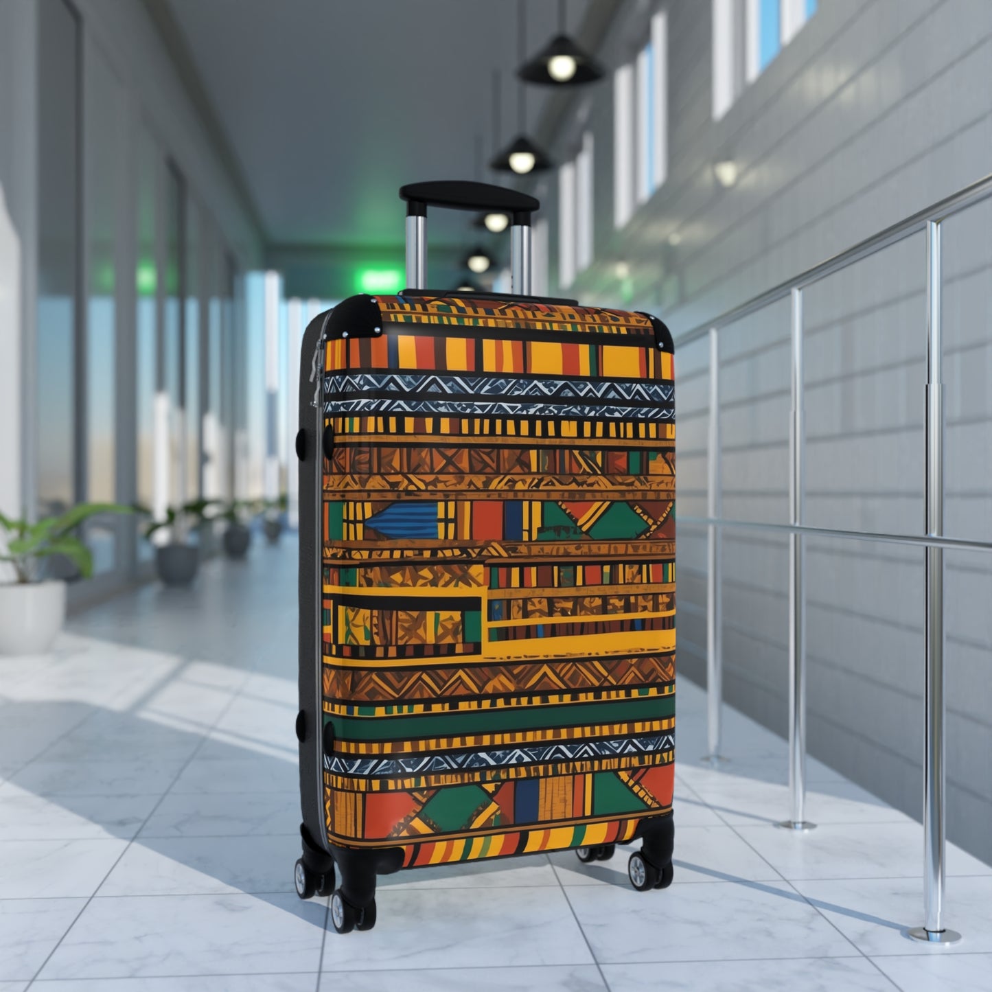 Vibrant African Inspired Pattern Suitcase – Stylish Travel Luggage for Adventurers